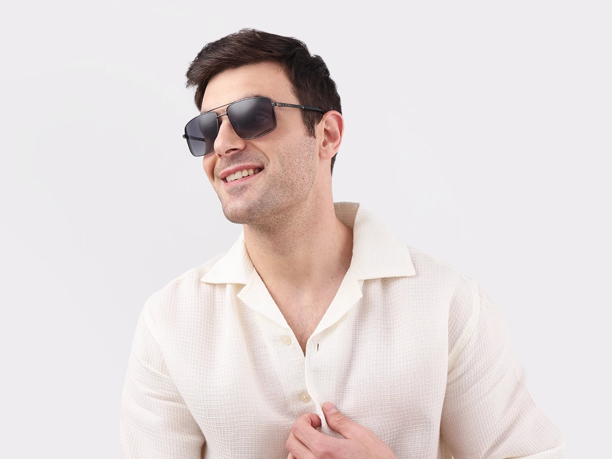 Gunmetal Pilot Double Bridge Sunglasses 1