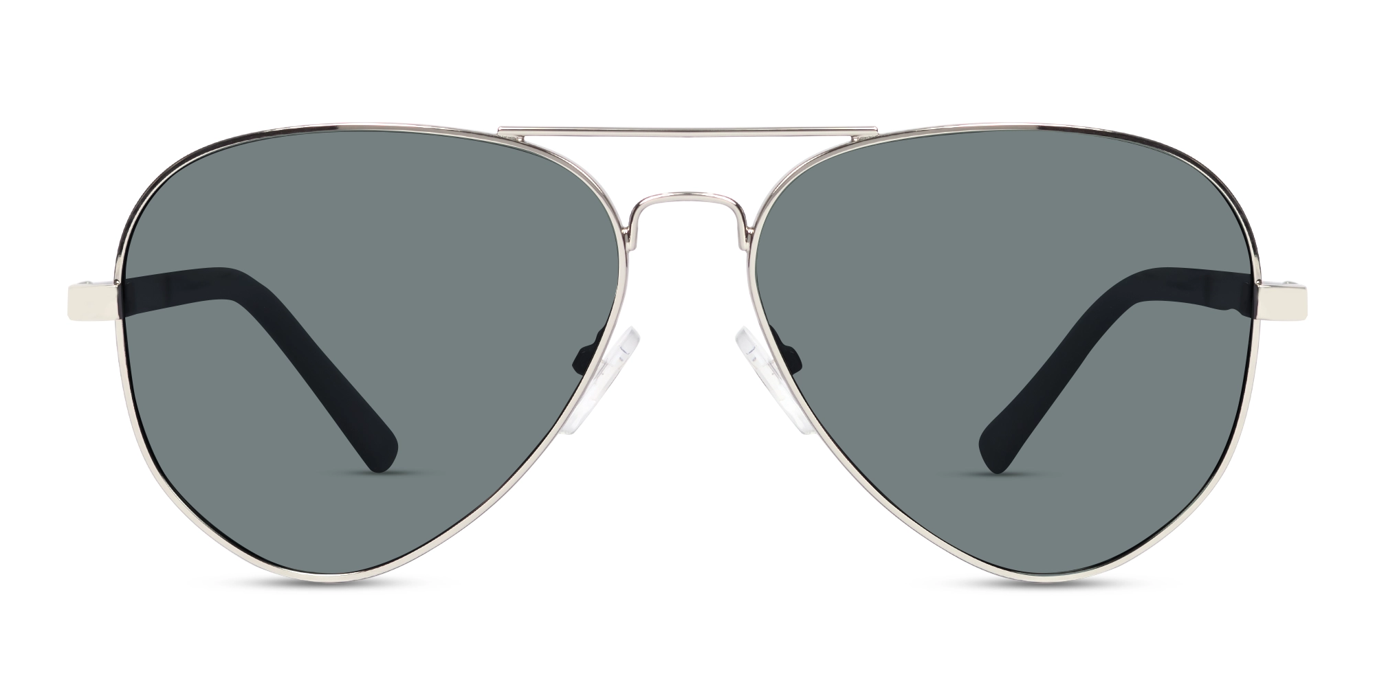 Lightweight Silver Metal Double Bridge Sunglasses 1
