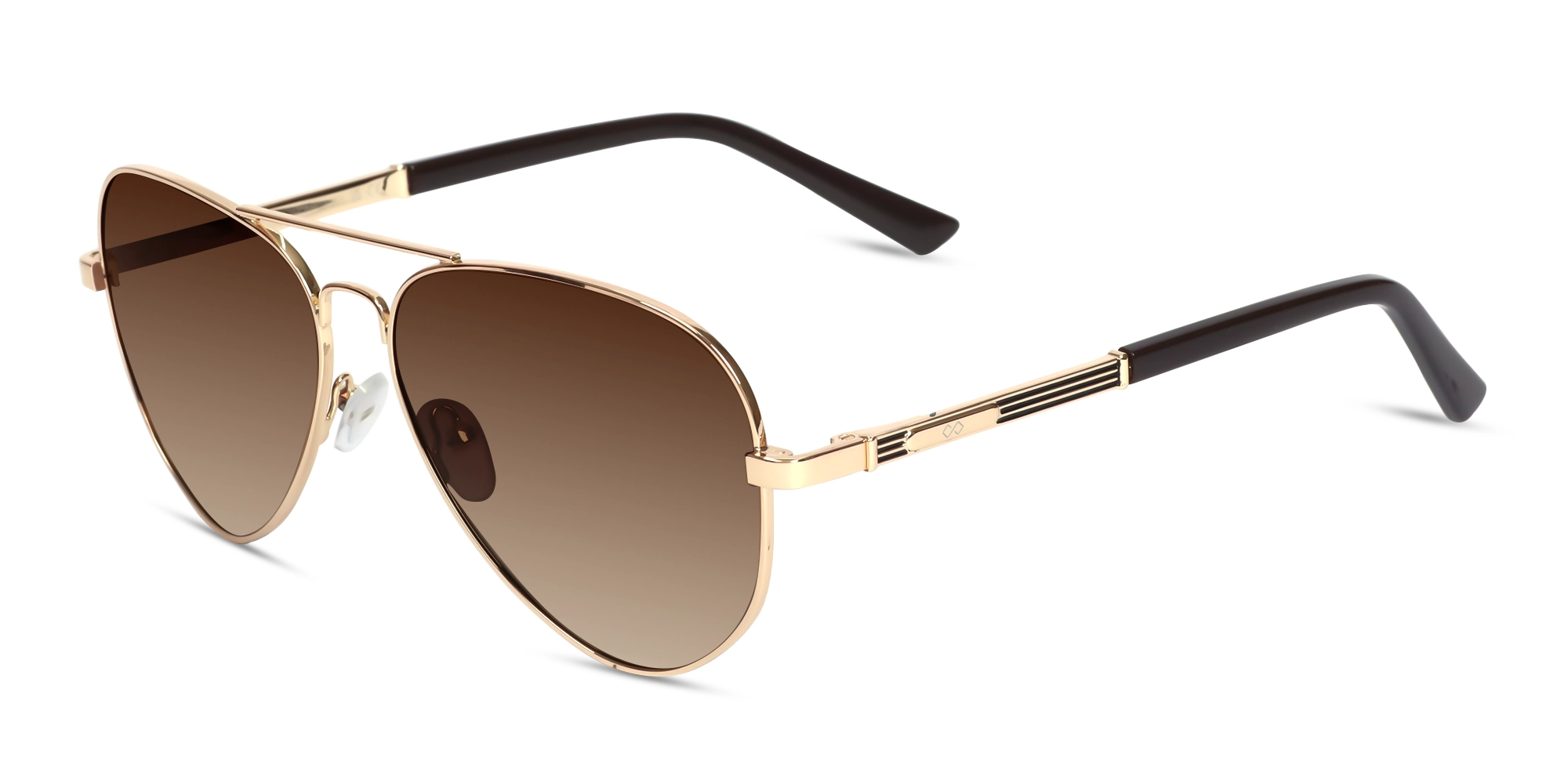 Gold Double Bridge Metal Pilot Sunglasses 1