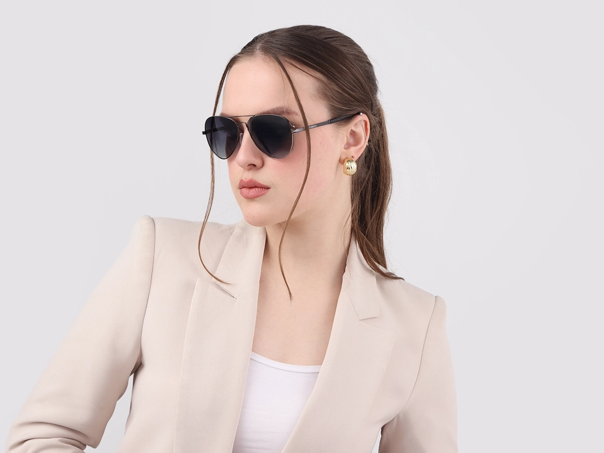 Gunmetal Lightweight Pilot Sunglasses 1