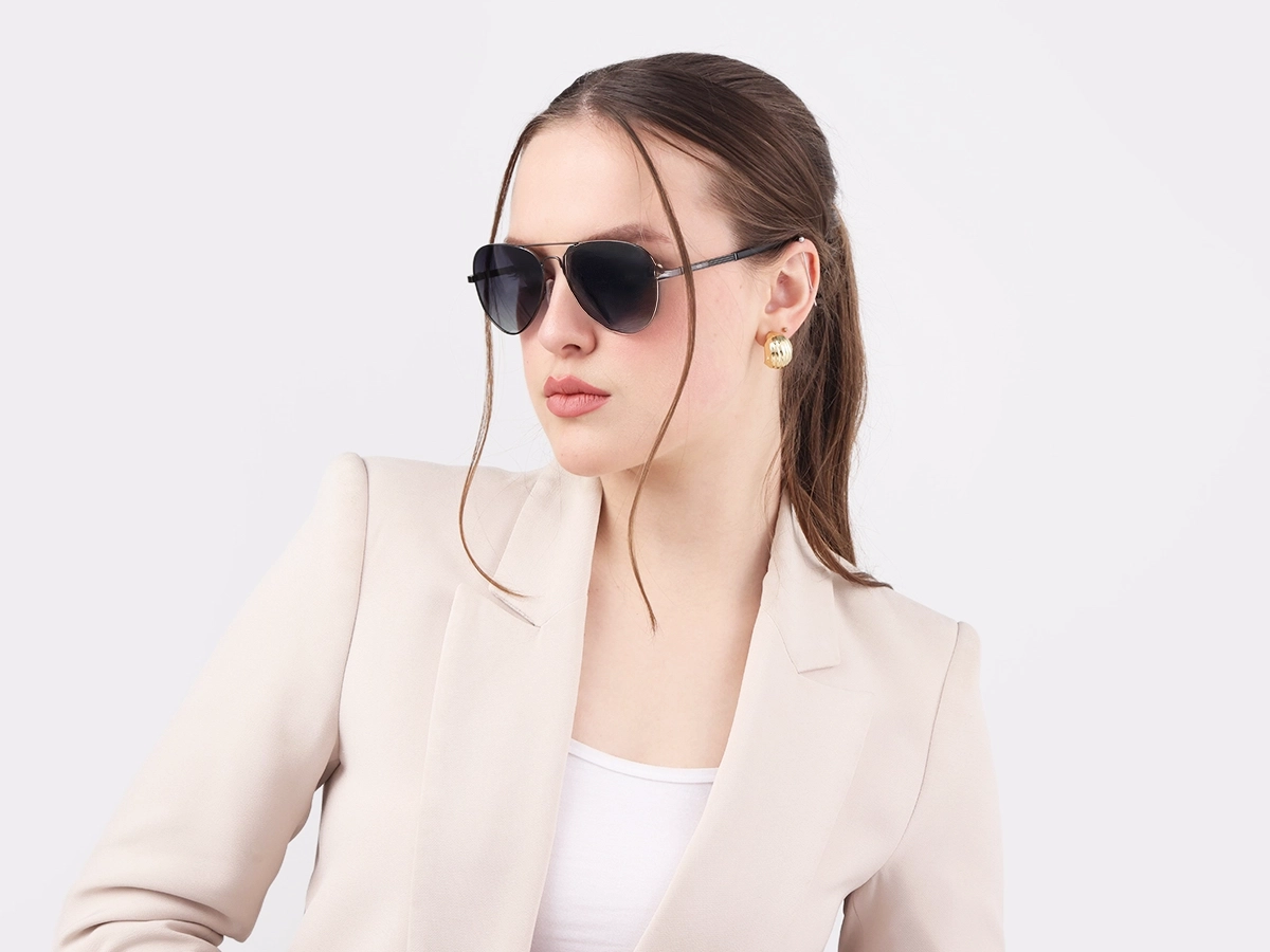 Gunmetal Lightweight Pilot Sunglasses 1