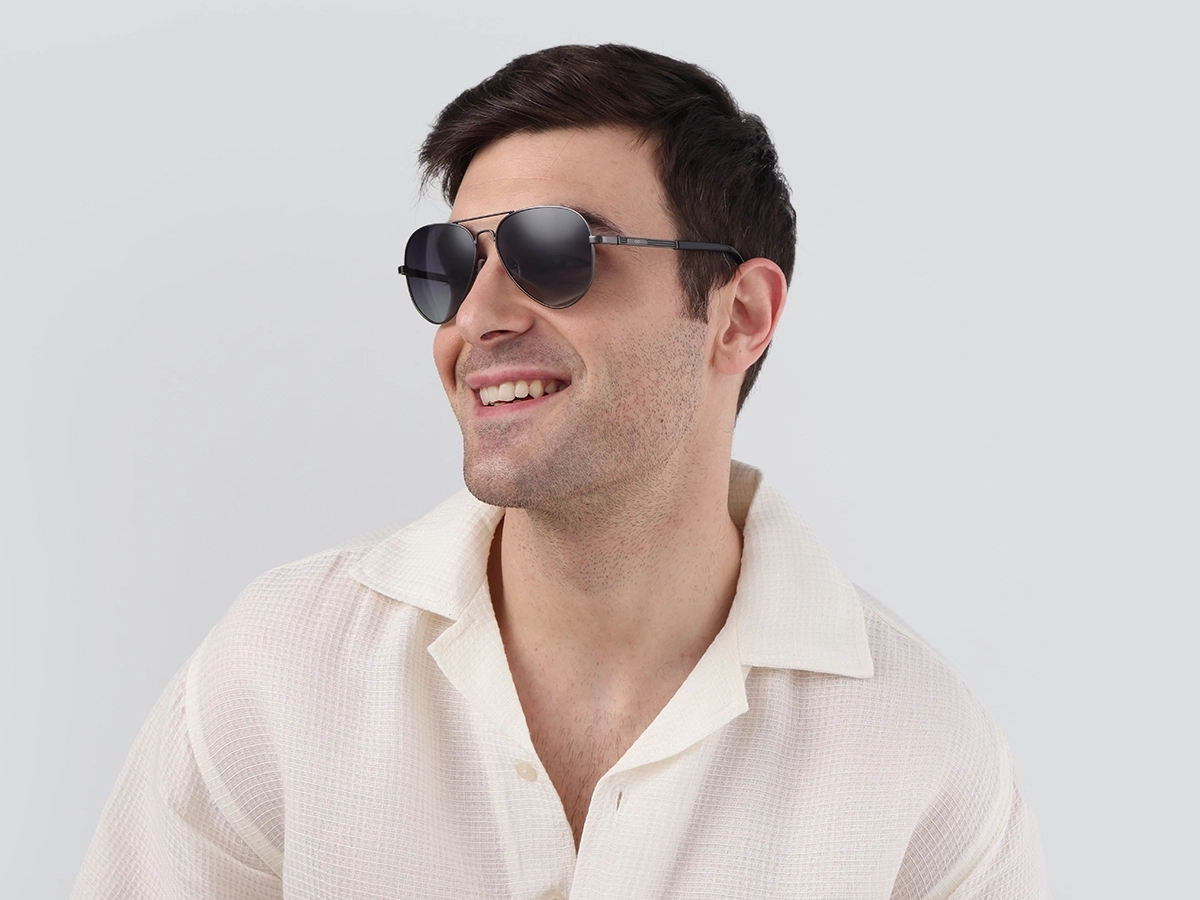 Gunmetal Lightweight Pilot Sunglasses 1