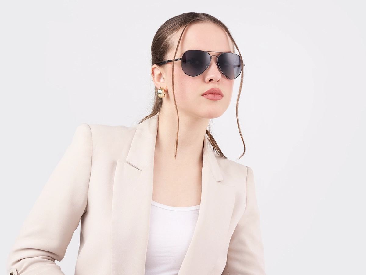 Gunmetal Lightweight Pilot Sunglasses 1