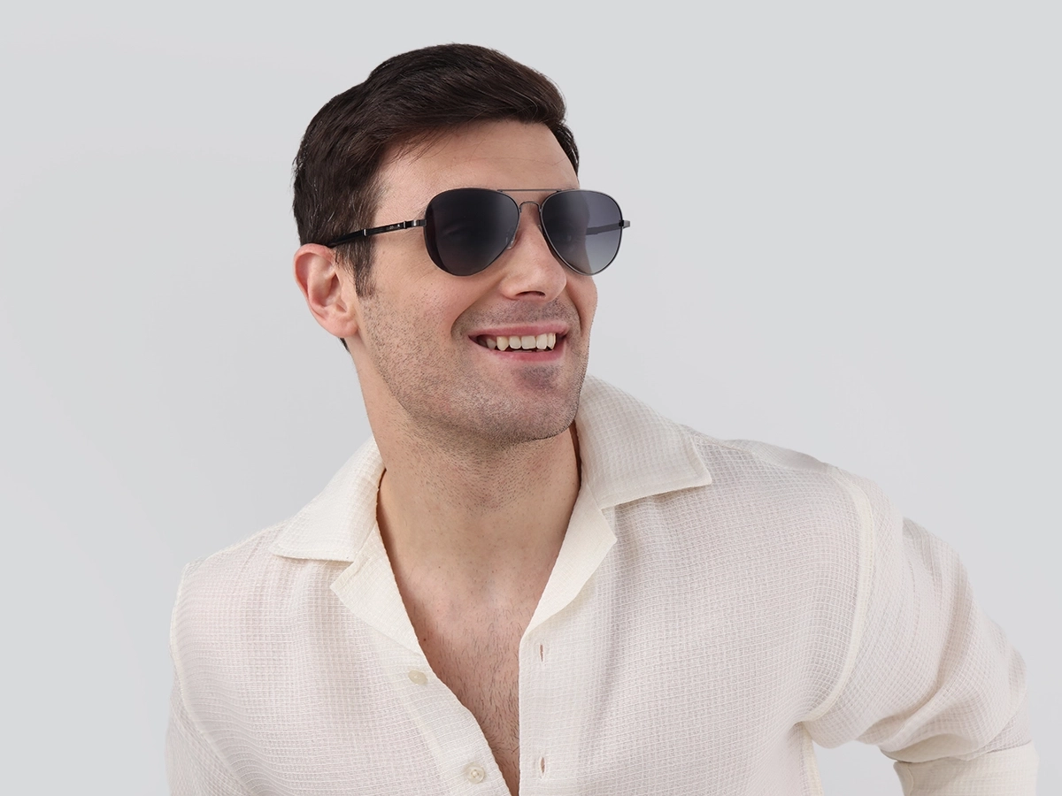 Gunmetal Lightweight Pilot Sunglasses 1