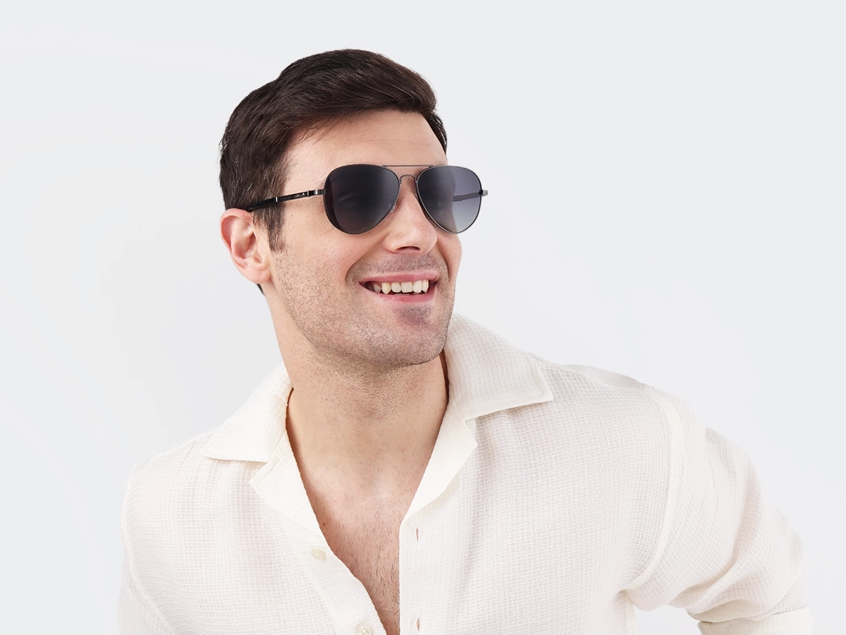 Gunmetal Lightweight Pilot Sunglasses 1