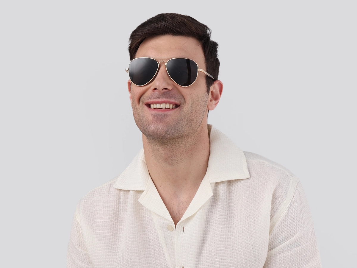 Champagne Gold Lightweight Double Bridge Sunglasses 1
