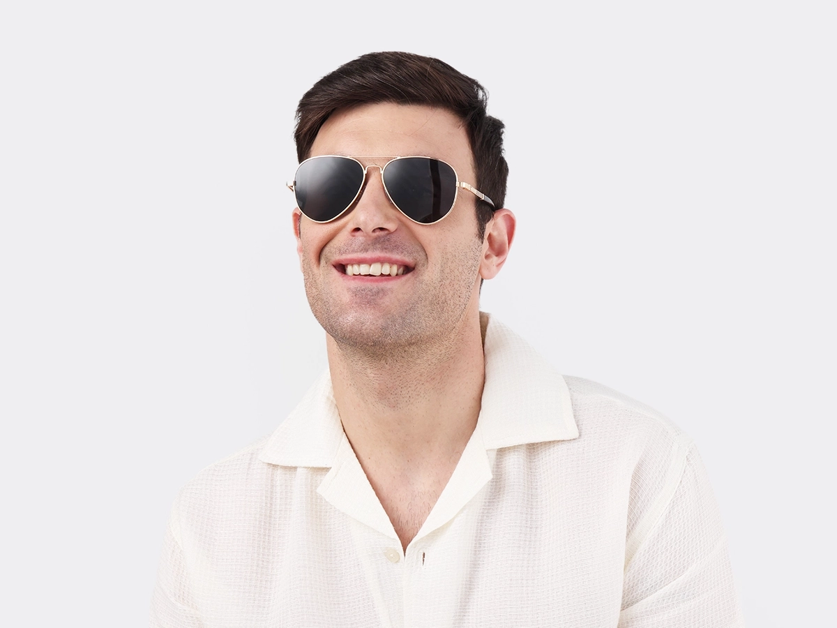 Champagne Gold Lightweight Double Bridge Sunglasses 1