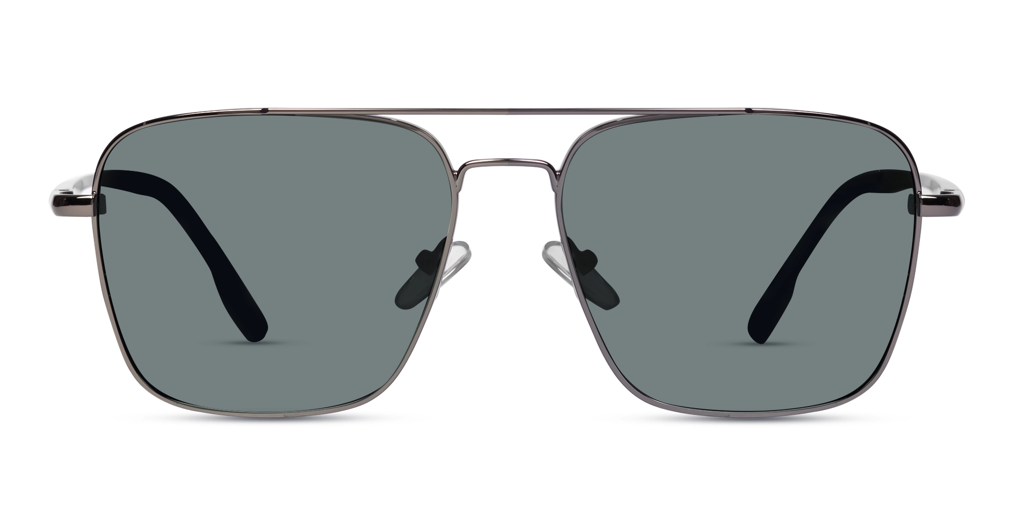 Gunmetal Double Bridge Pilot Sunglasses 1
