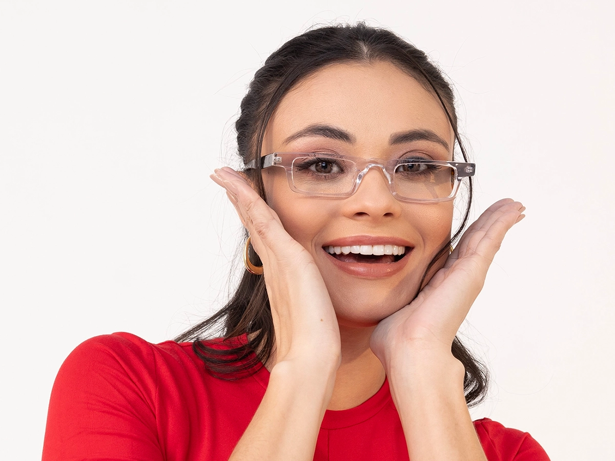 Clear Rectangle Spring Hinge Glasses 1
