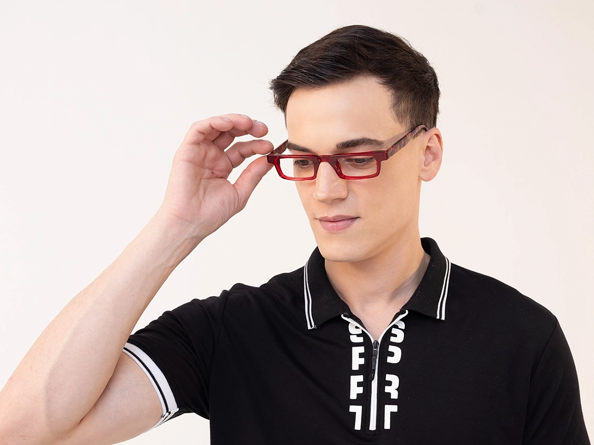 Rectangle Red Glasses 1