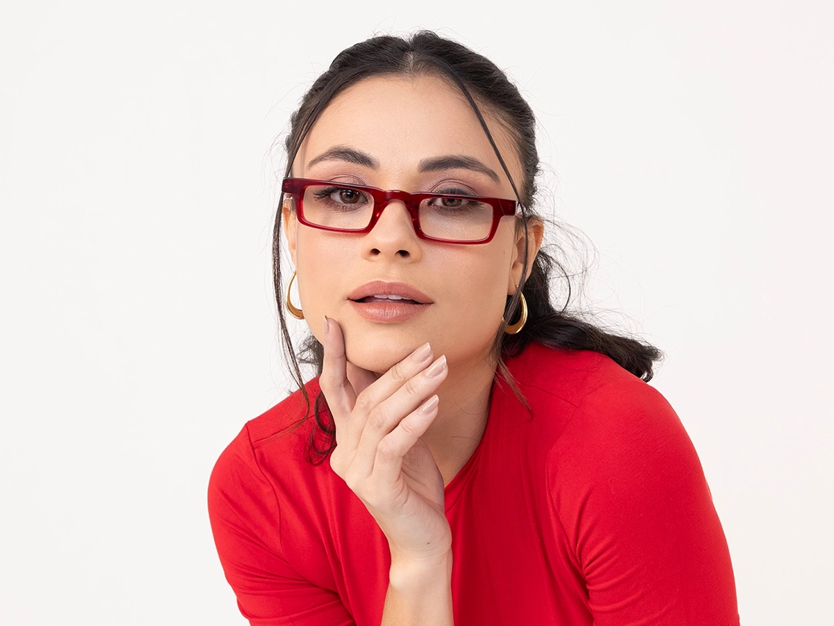 Rectangle Red Glasses 1