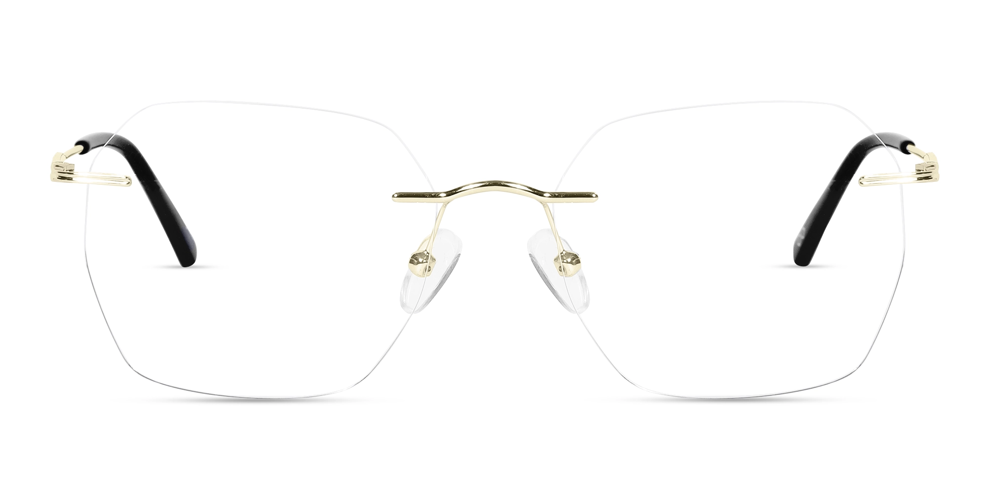 Gold Geometric Rimless Eyeglasses 1