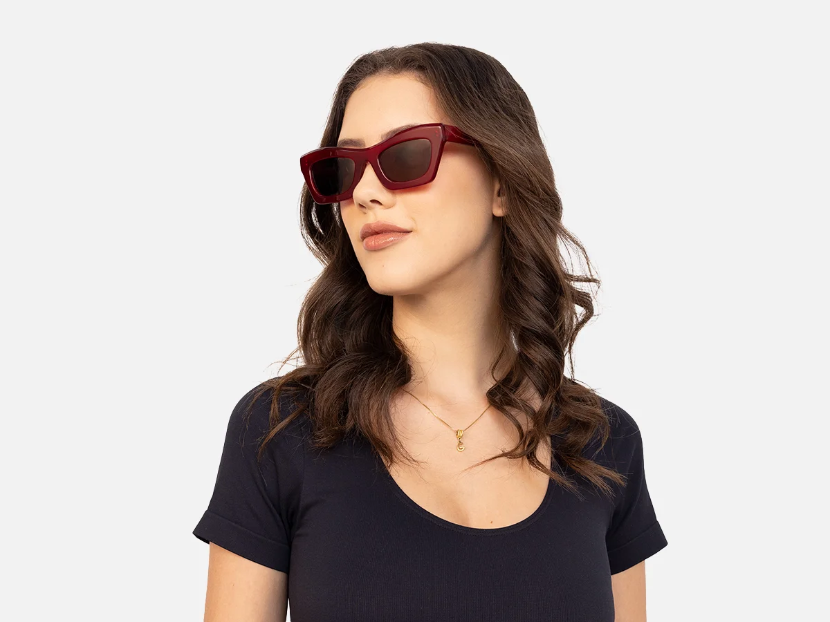 Red Thick Frame Sunglasses-1