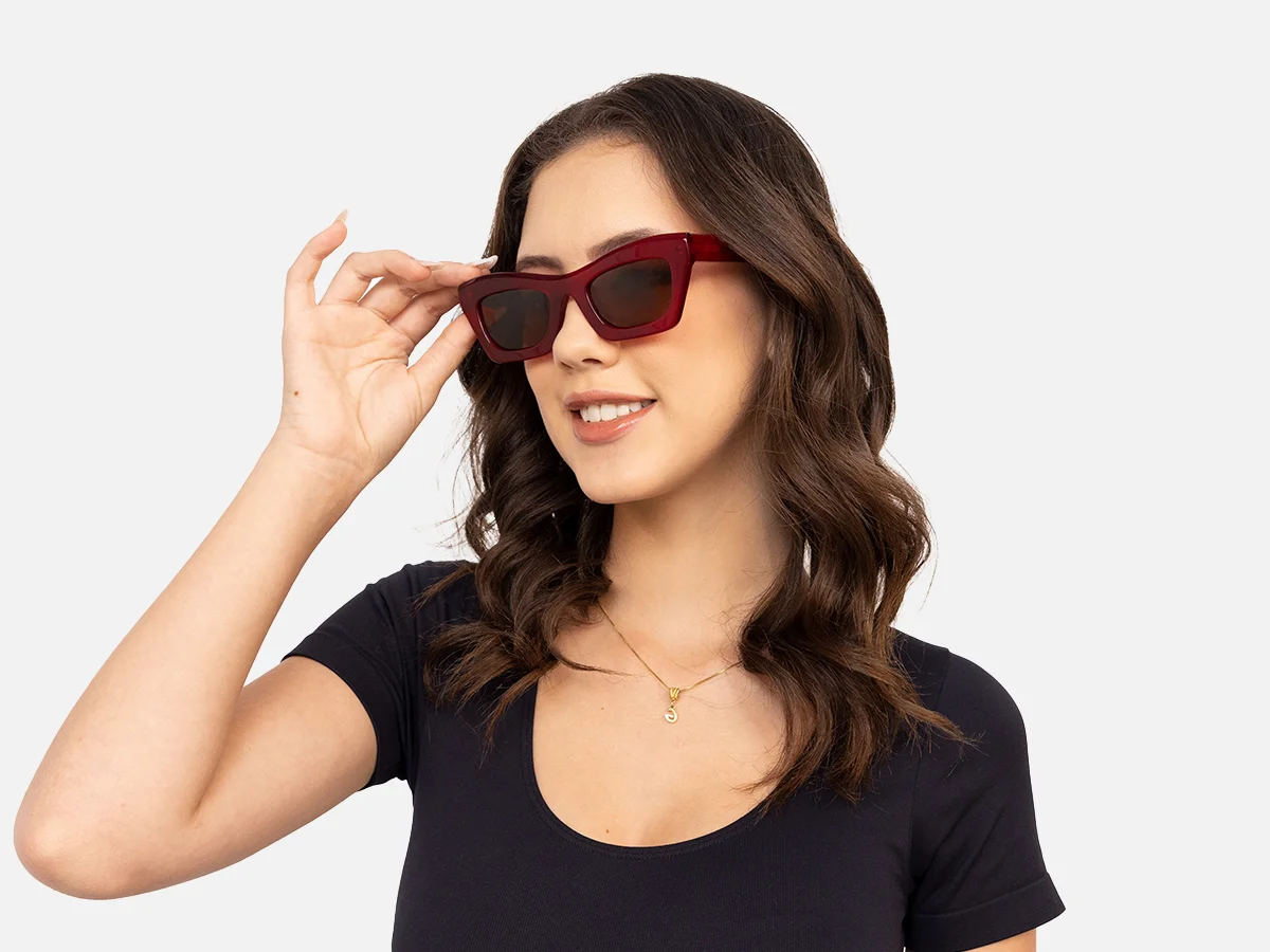 Red Thick Frame Sunglasses-1