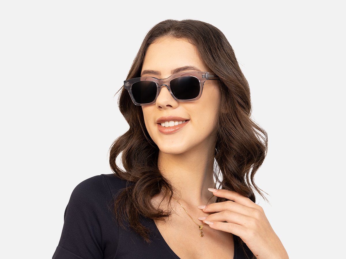 Transparent Grey Square Sunglasses-1