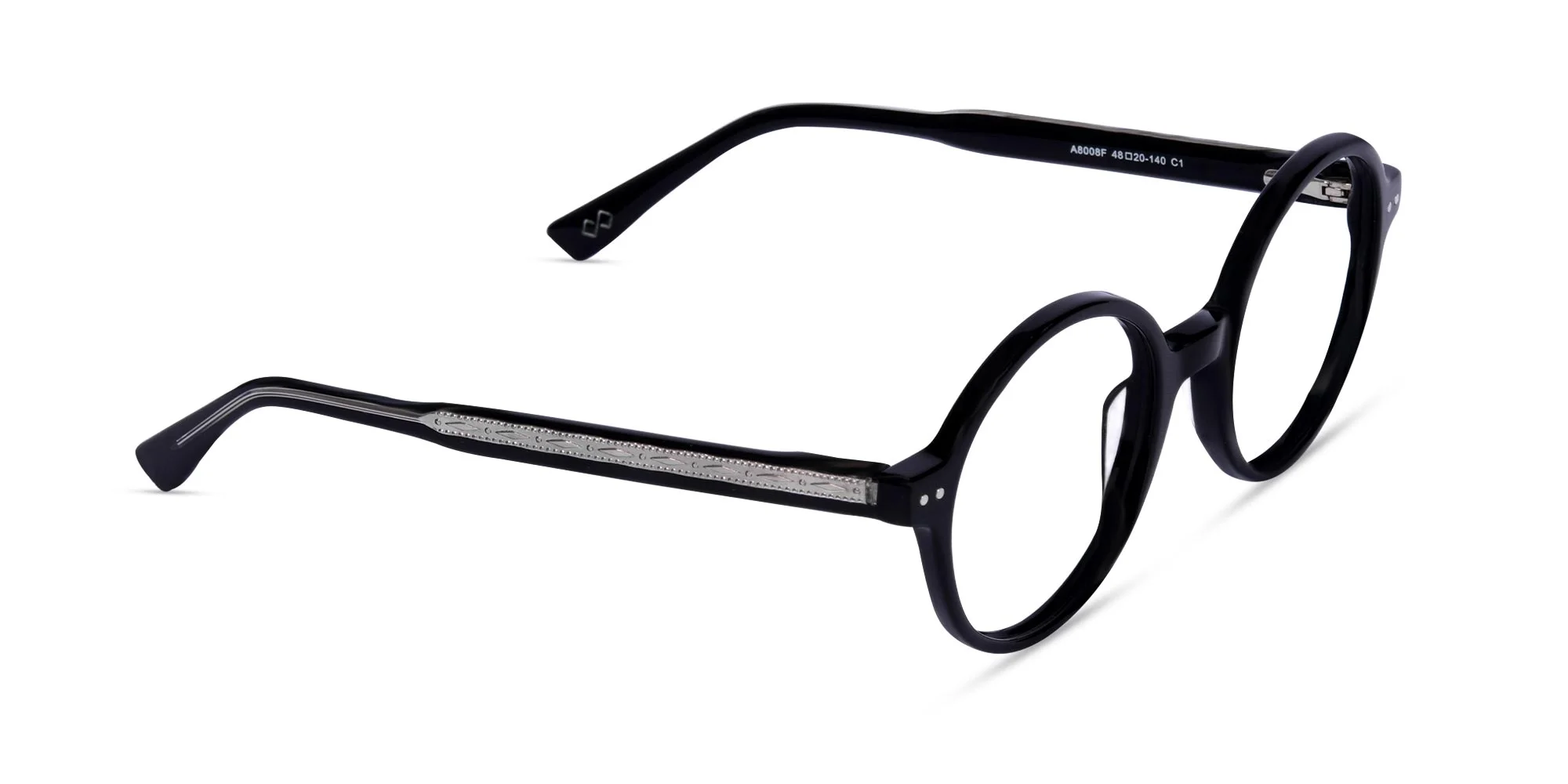 Black Round Acetate Glasses-1