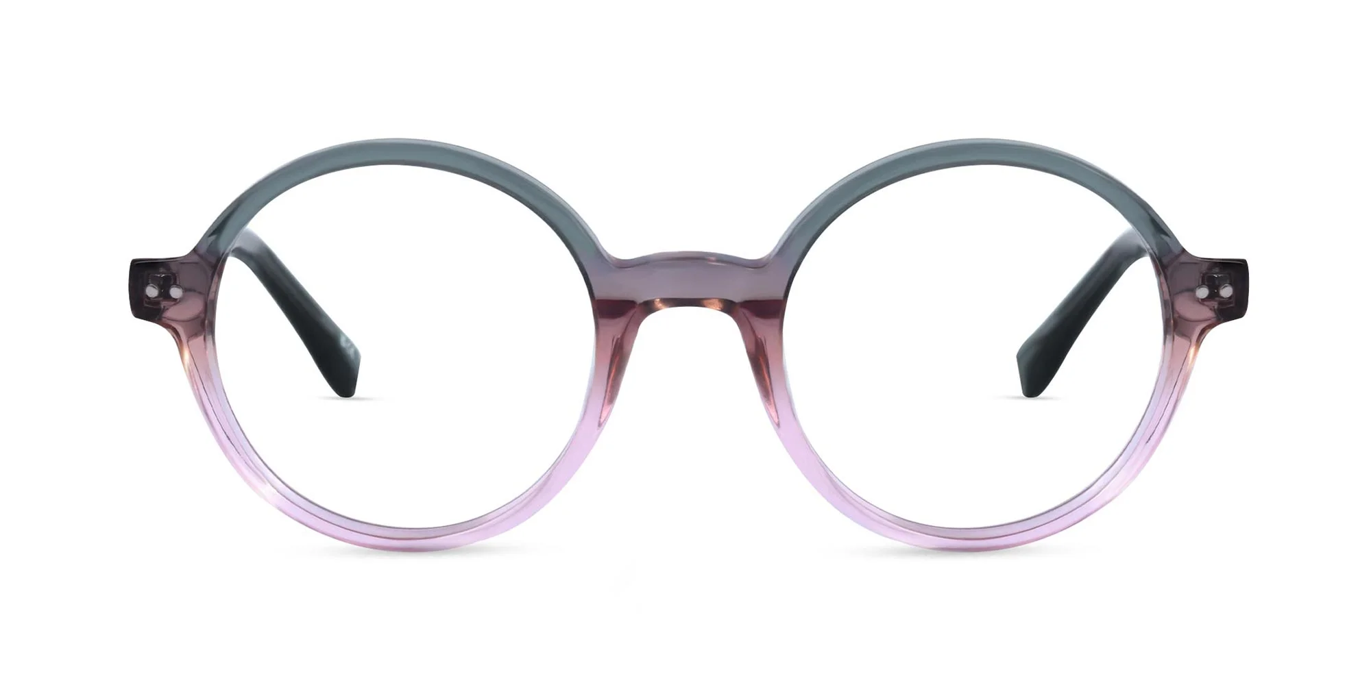 Crystal Black And blush pink Round Glasses-1