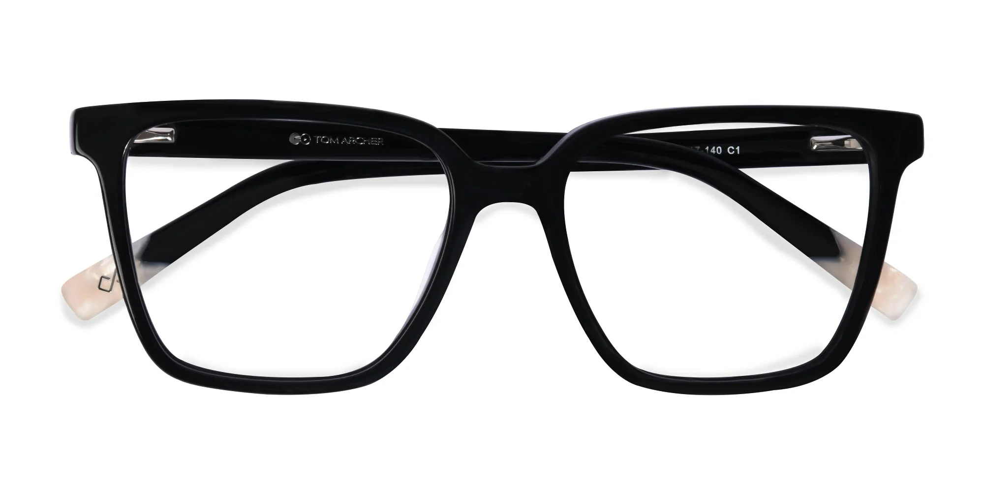 Black Acetate Square Eyeglasses-1