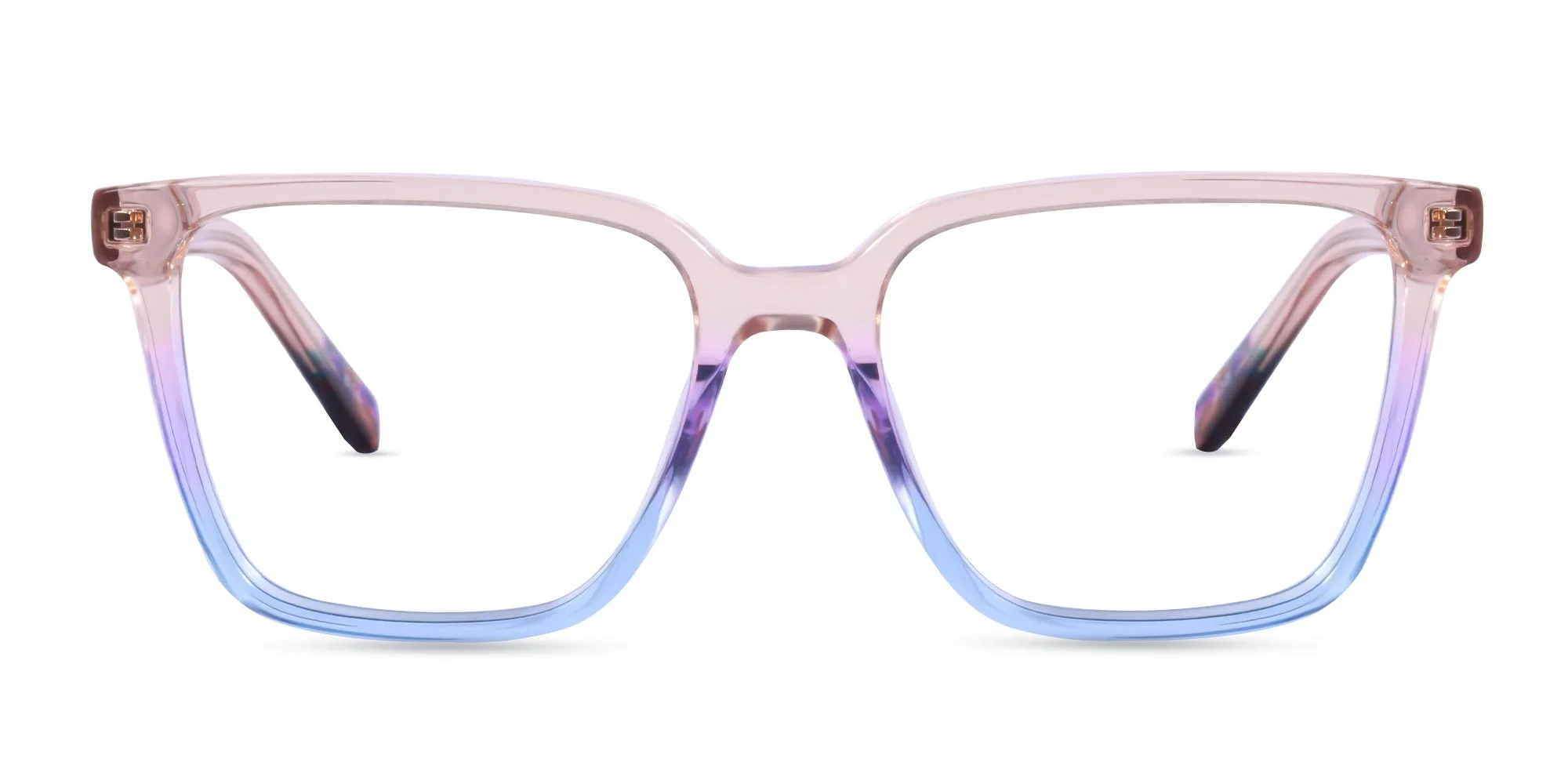 Blue And Rose Gold Square Glasses-1
