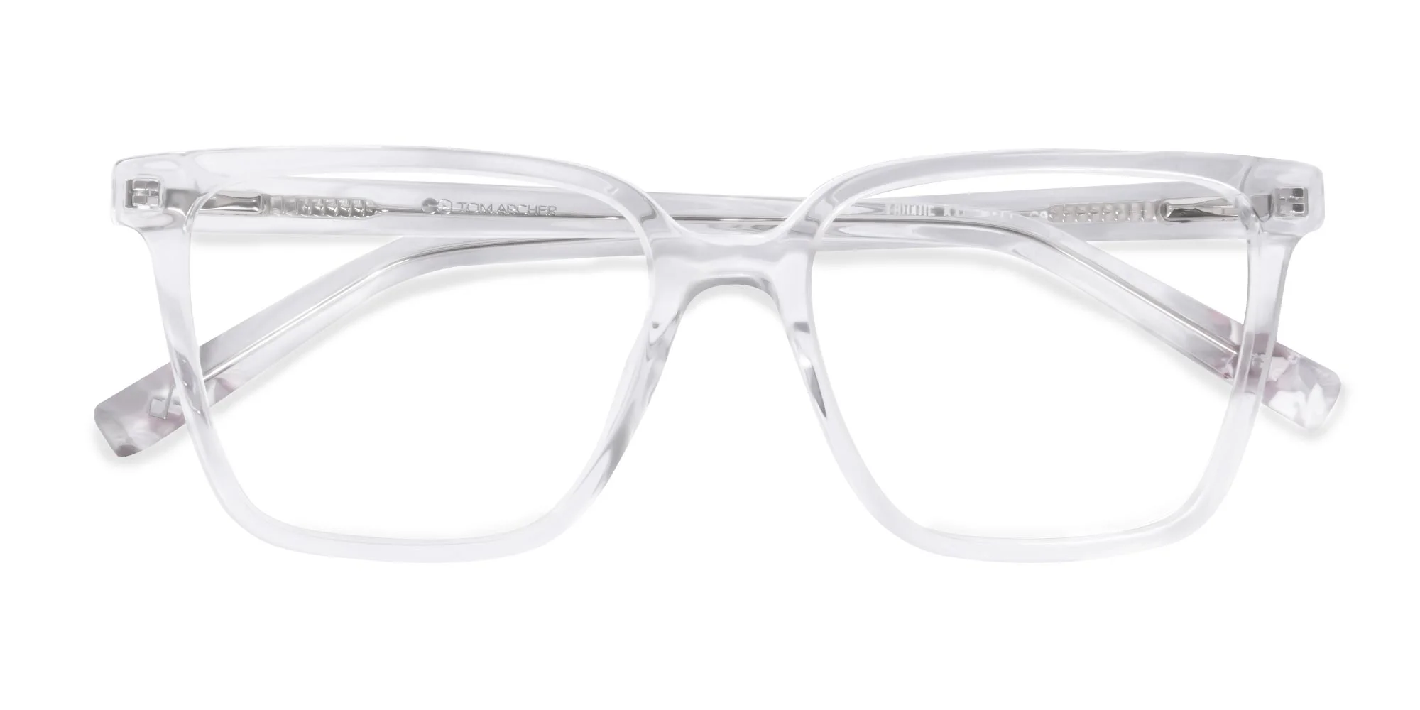 Transparent Square Frame Glasses-1