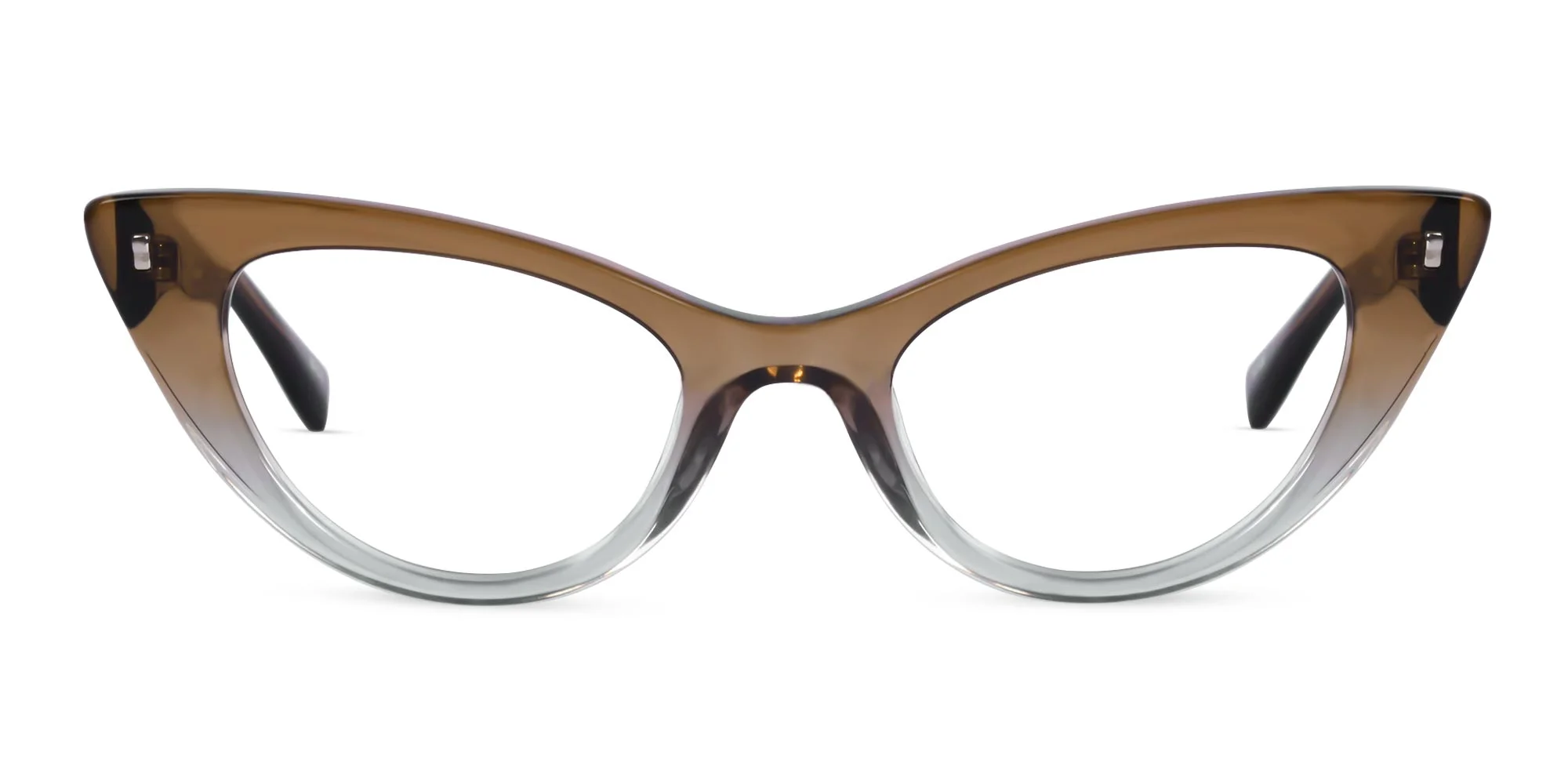 Crystal Brown Cat Eye Eyeglasses-1