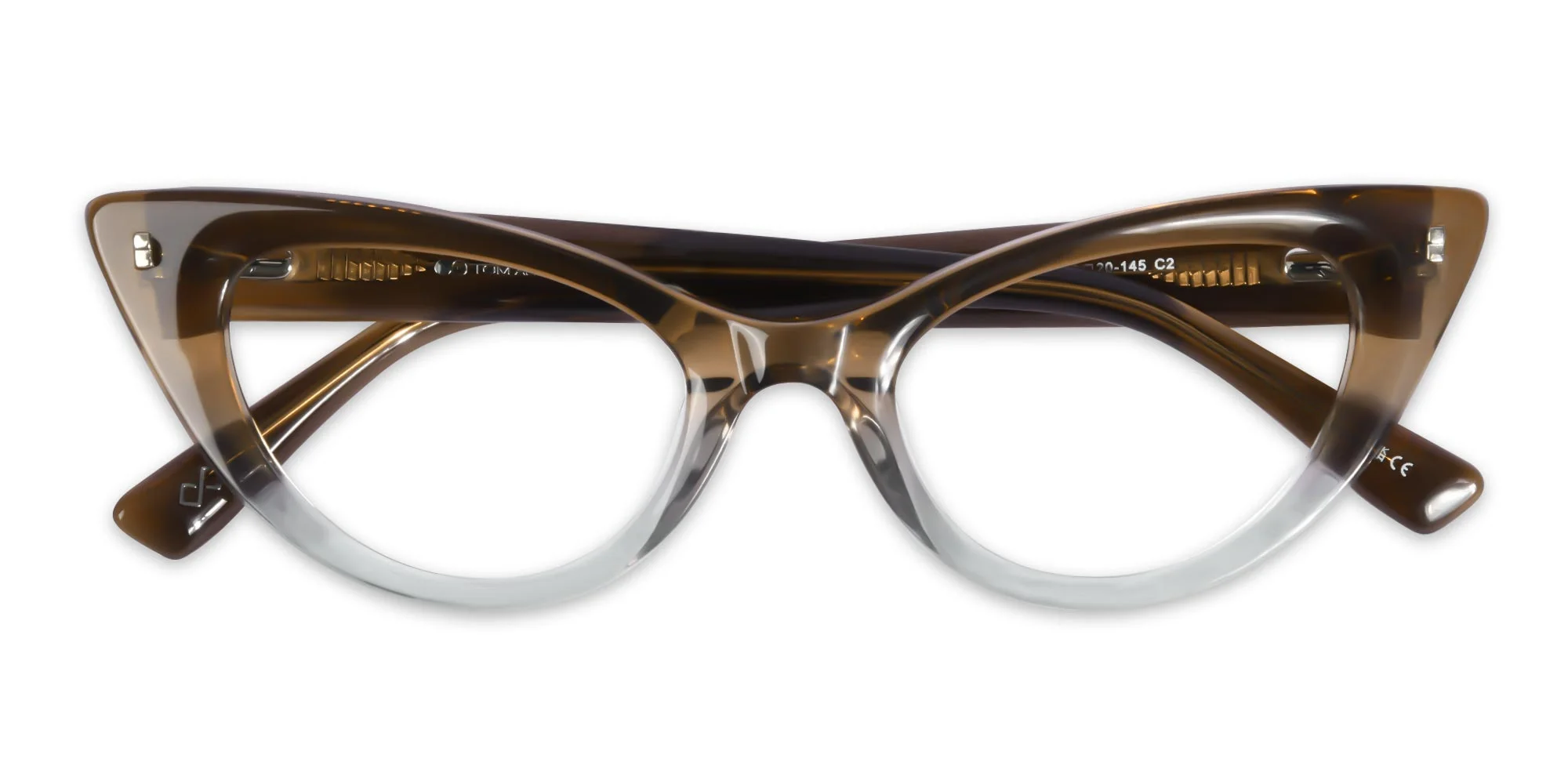 Crystal Brown Cat Eye Eyeglasses-1