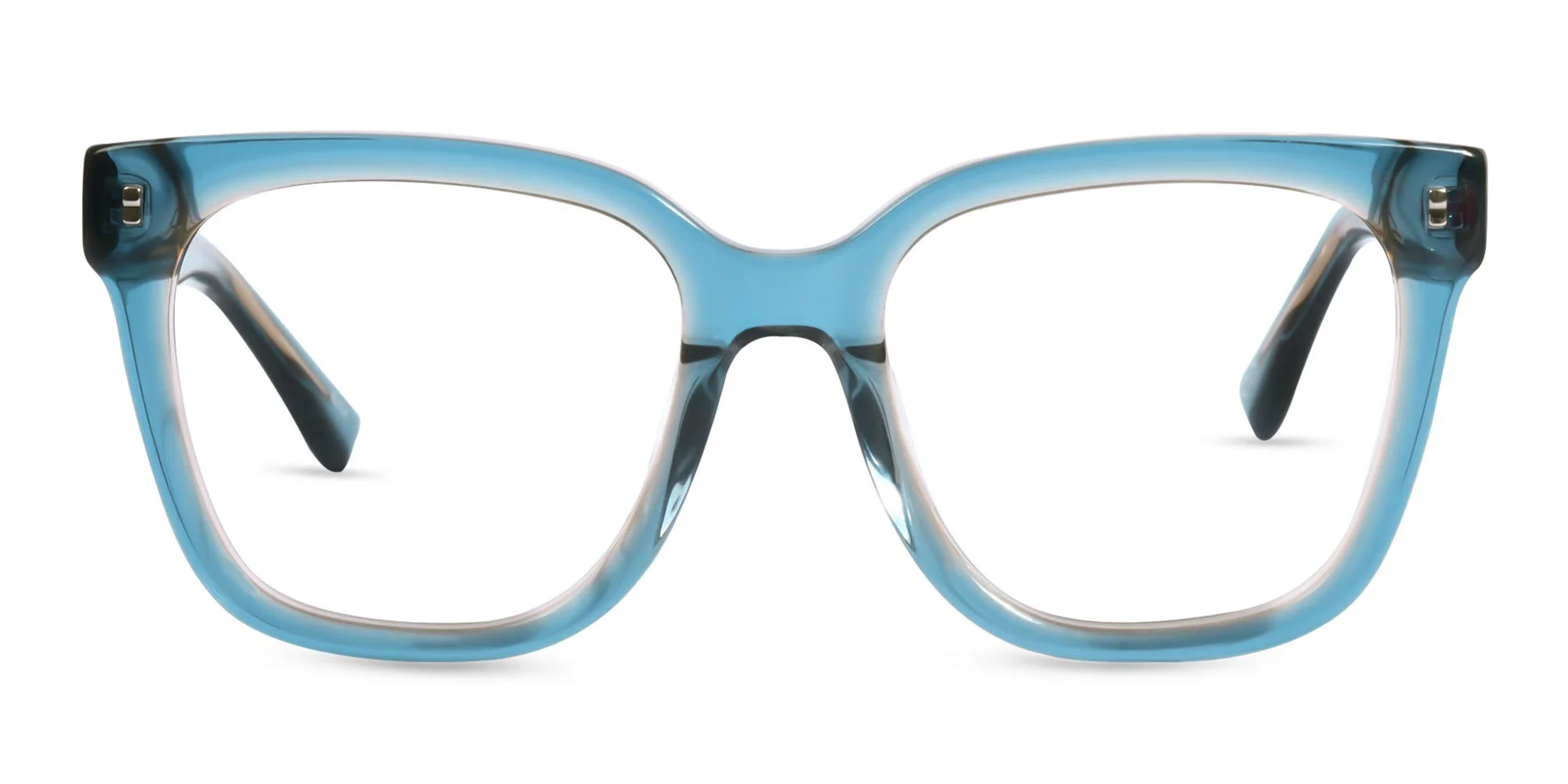 Crystal Blue Square Eyeglasses-1