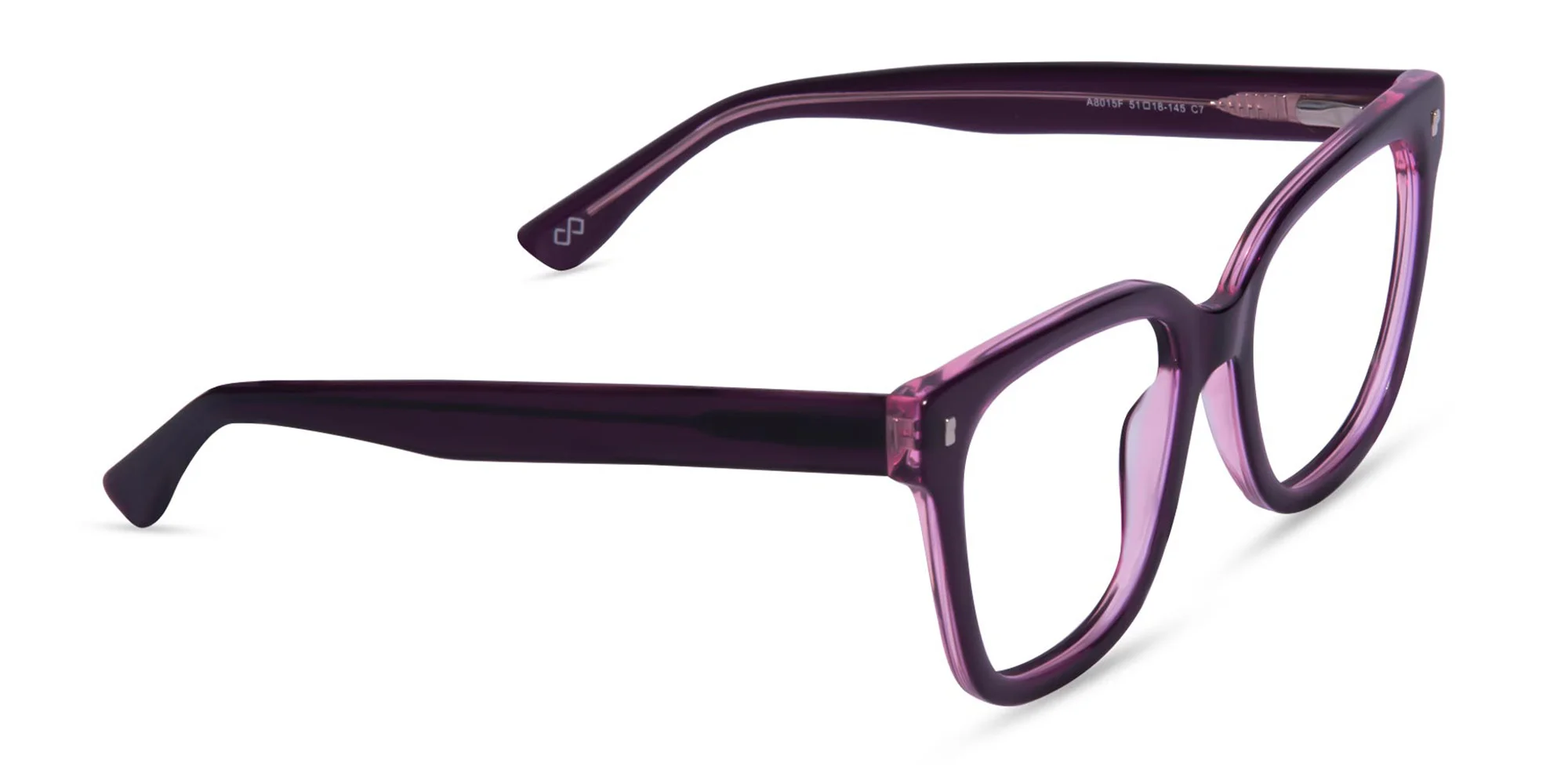 Crystal Purple Acetate Square Glasses-1