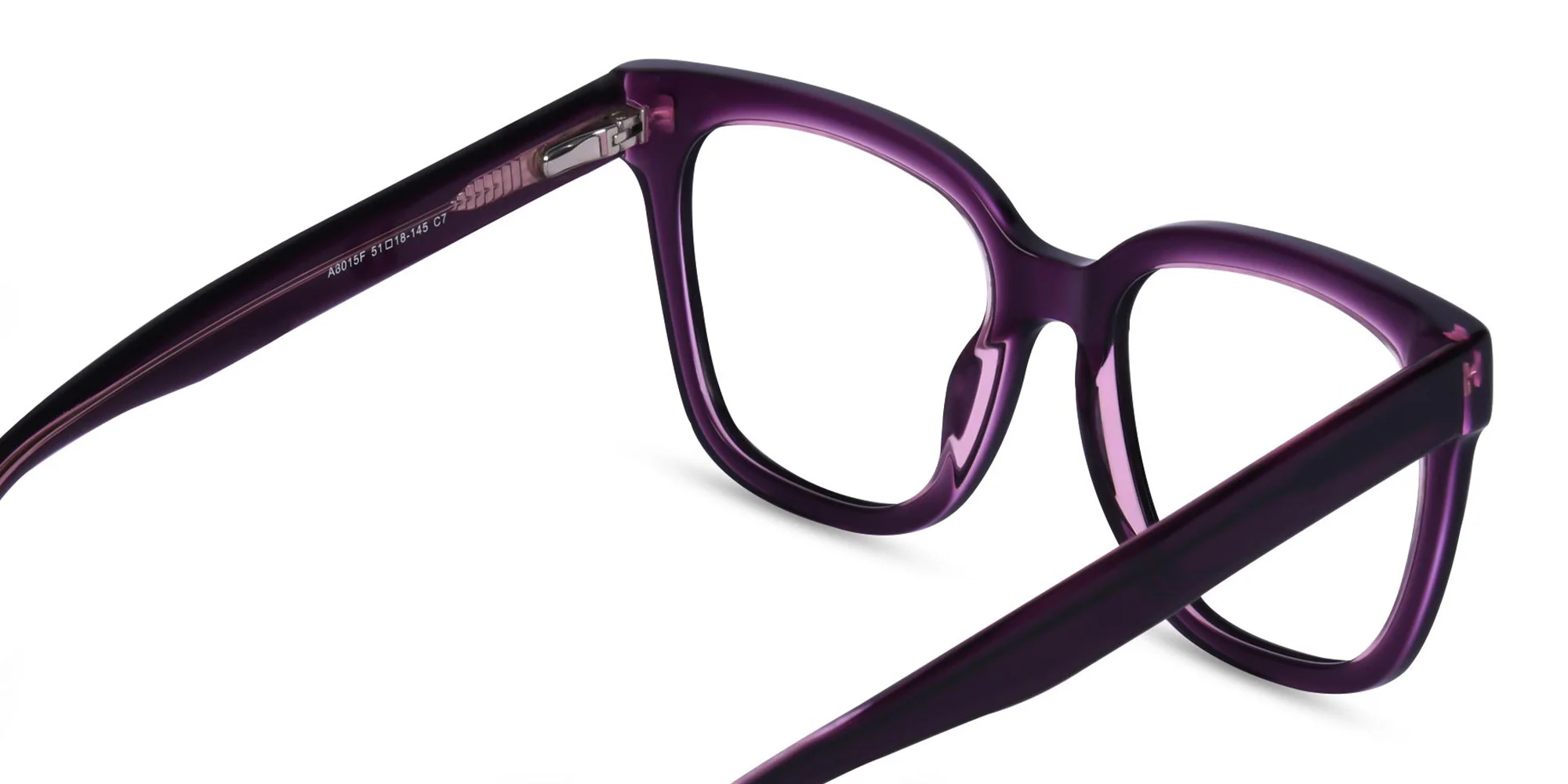 Crystal Purple Acetate Square Glasses