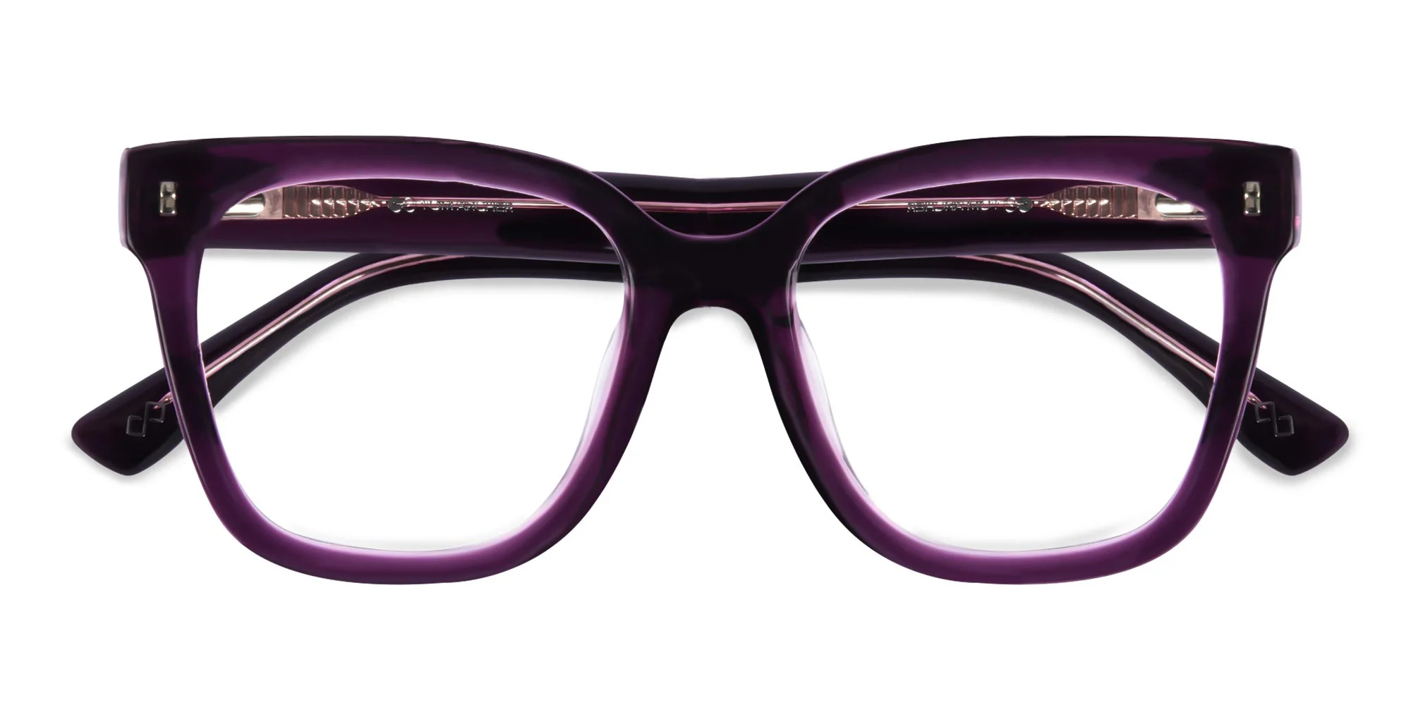 Crystal Purple Acetate Square Glasses-1
