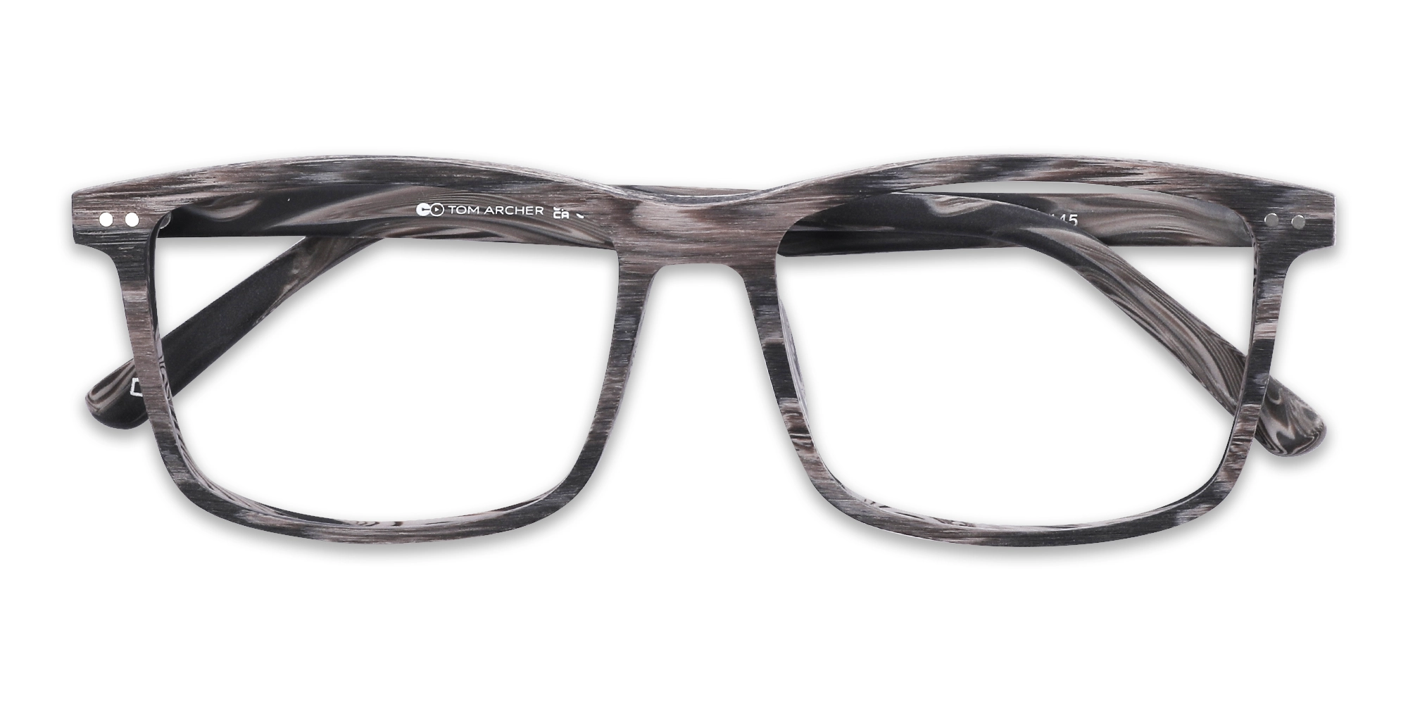 Wood Frame Rectangle Full Rim Glasses 1