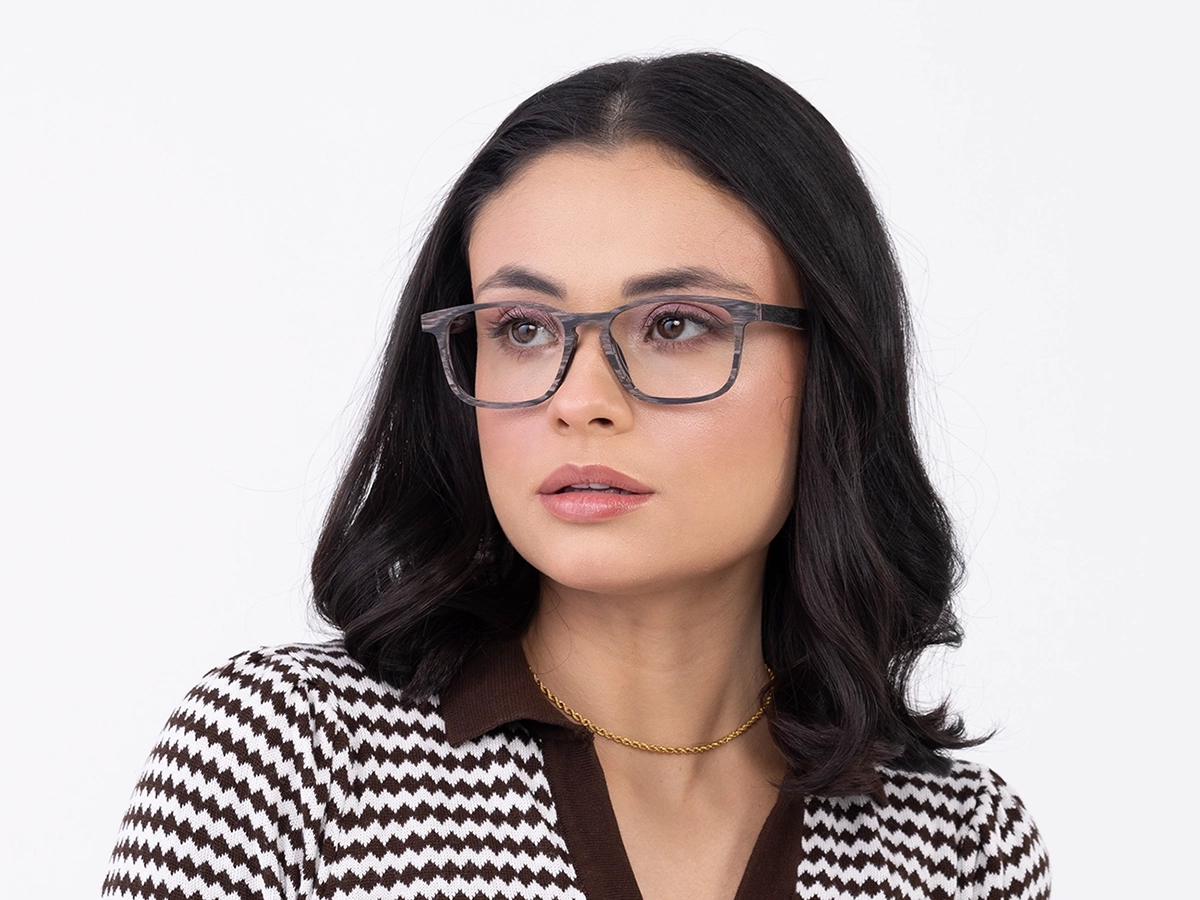 Slate Grey Pine Wooden Frame Eyeglasses 1