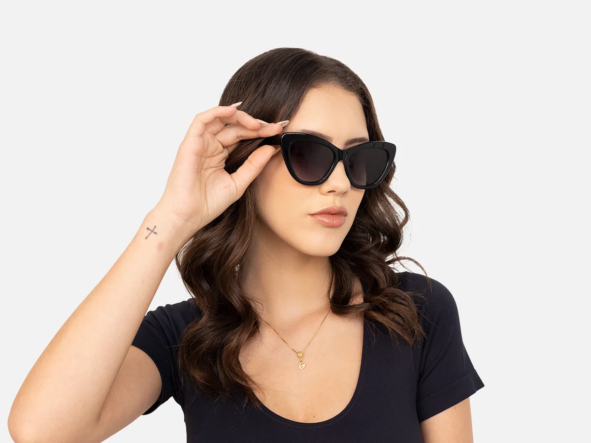 Black Cateye Sunglasses-1