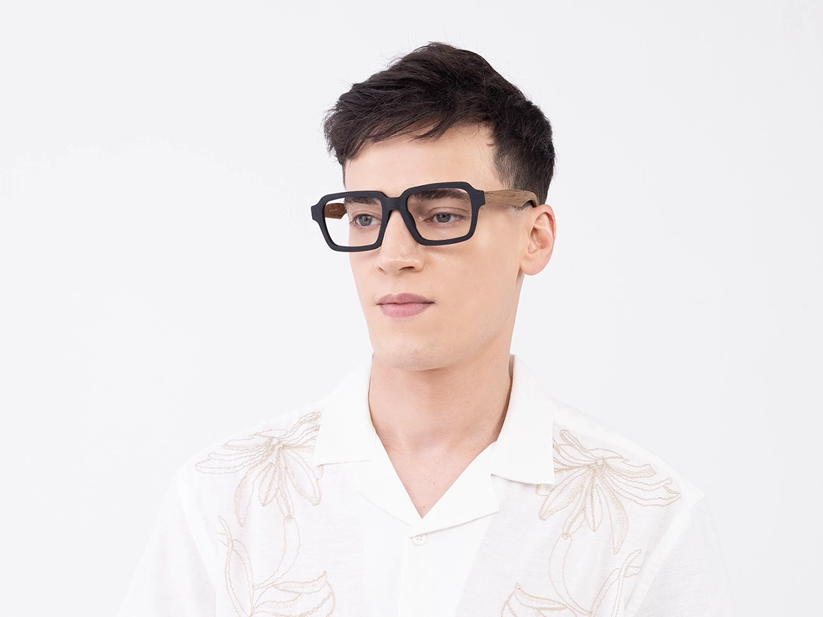 Square Oversized Wooden Frame glasses 1