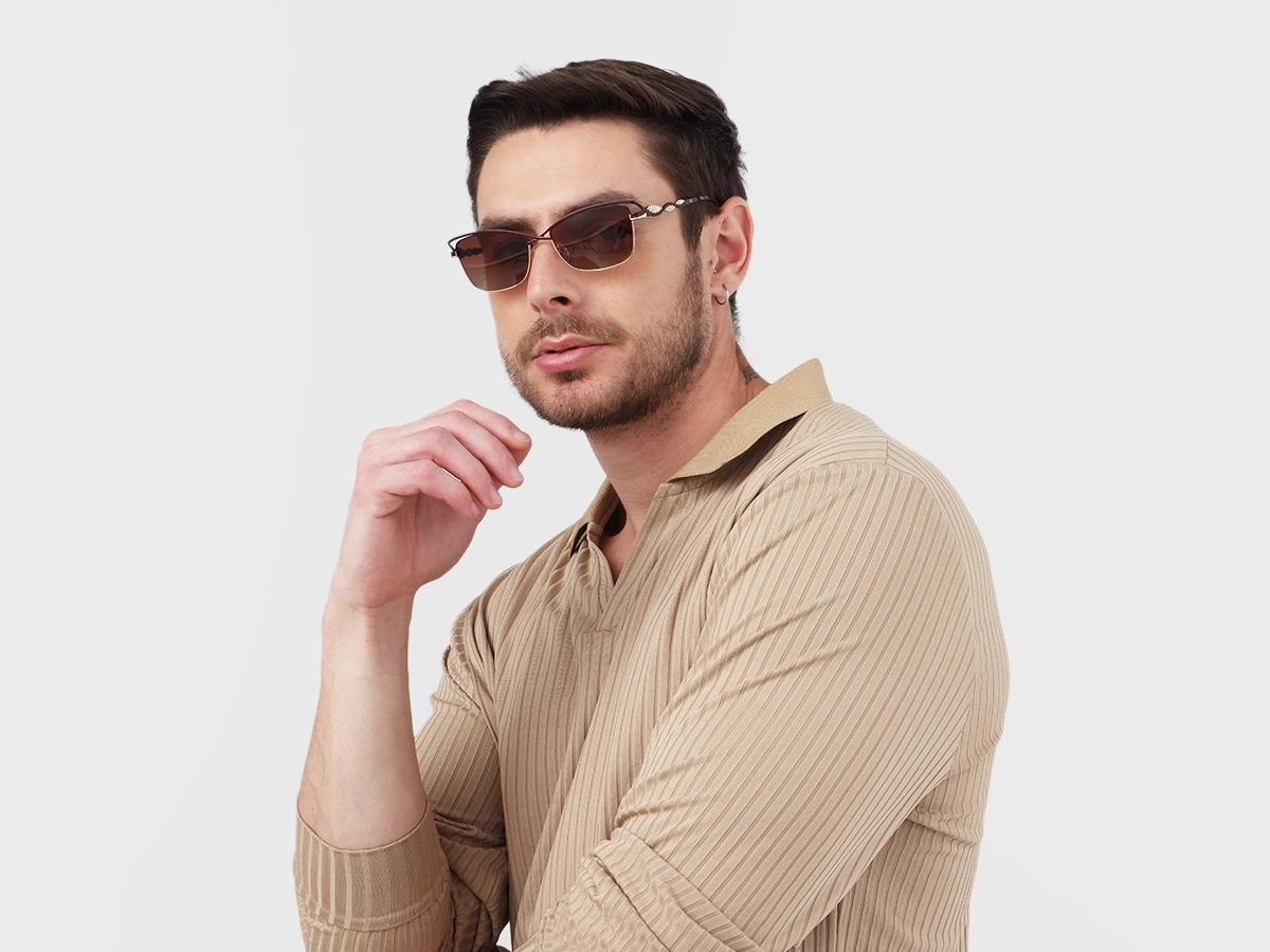 Matte Bronze & Gold Cat-Eye Sunglasses 1
