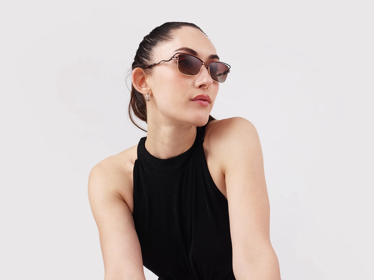 Matte Bronze & Gold Cat-Eye Sunglasses 1