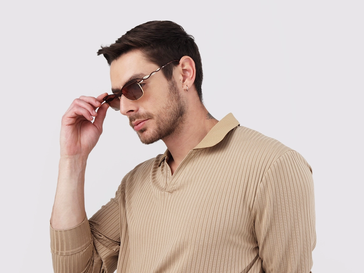 Matte Bronze & Gold Cat-Eye Sunglasses 1