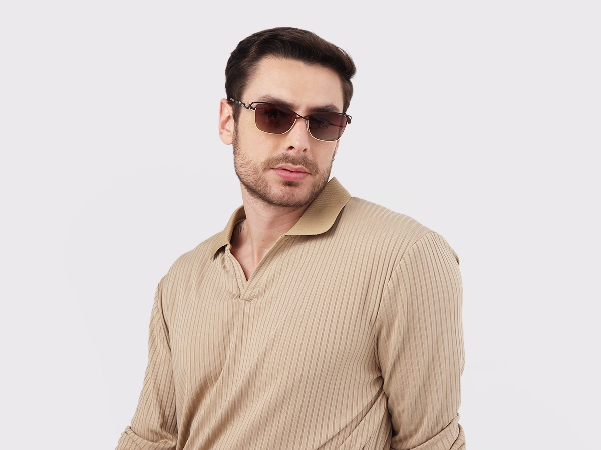 Matte Bronze & Gold Cat-Eye Sunglasses 1