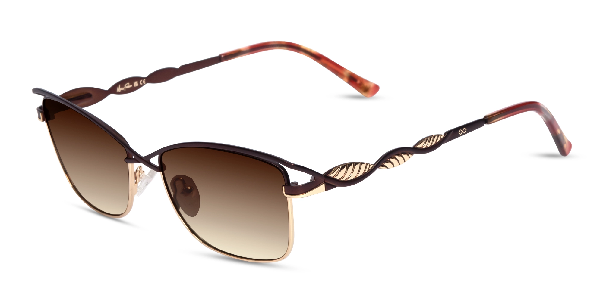 Matte Bronze & Gold Cat-Eye Sunglasses 1