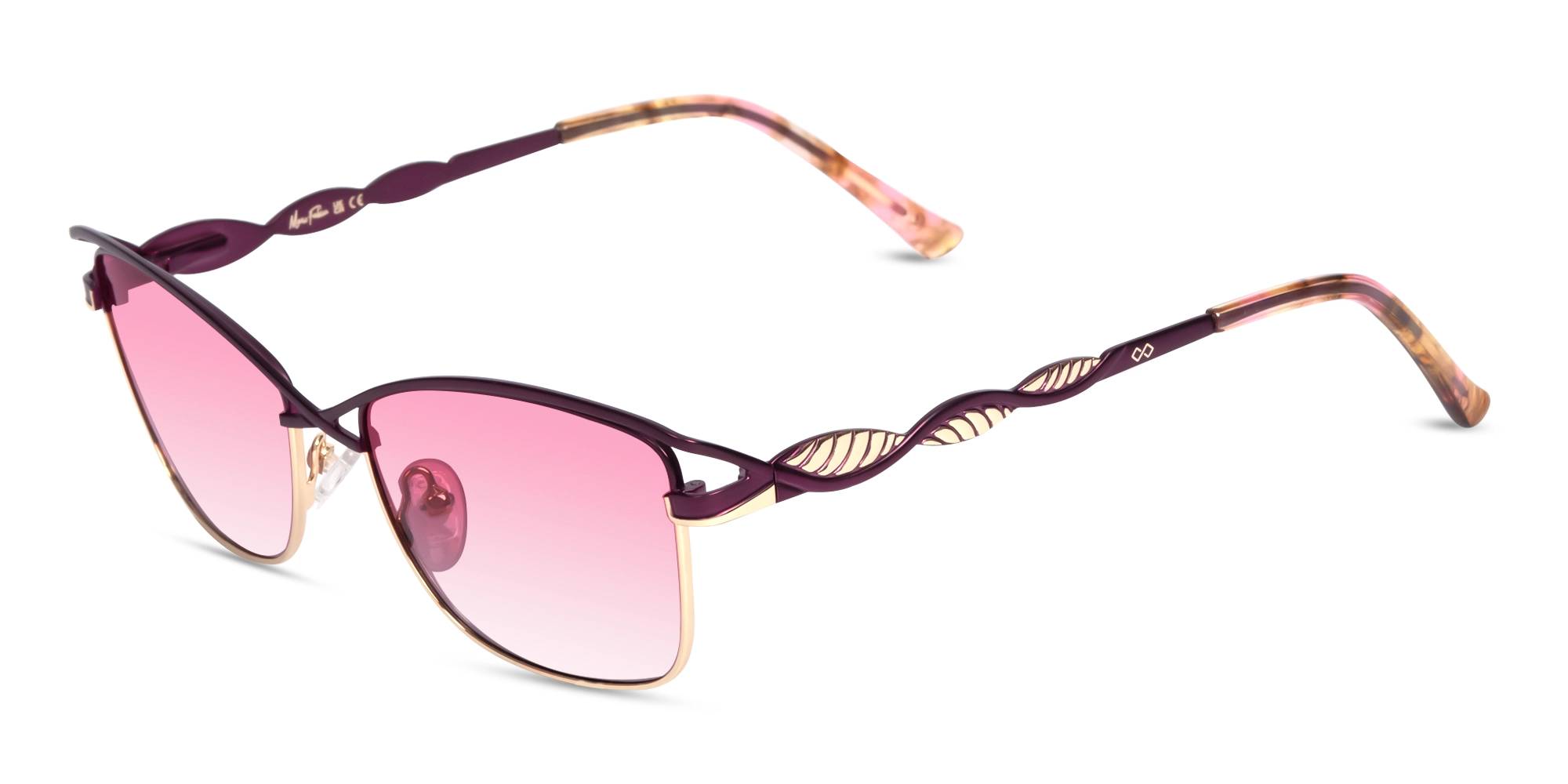 Matte Purple & Gold Cat-Eye Sunglasses 1
