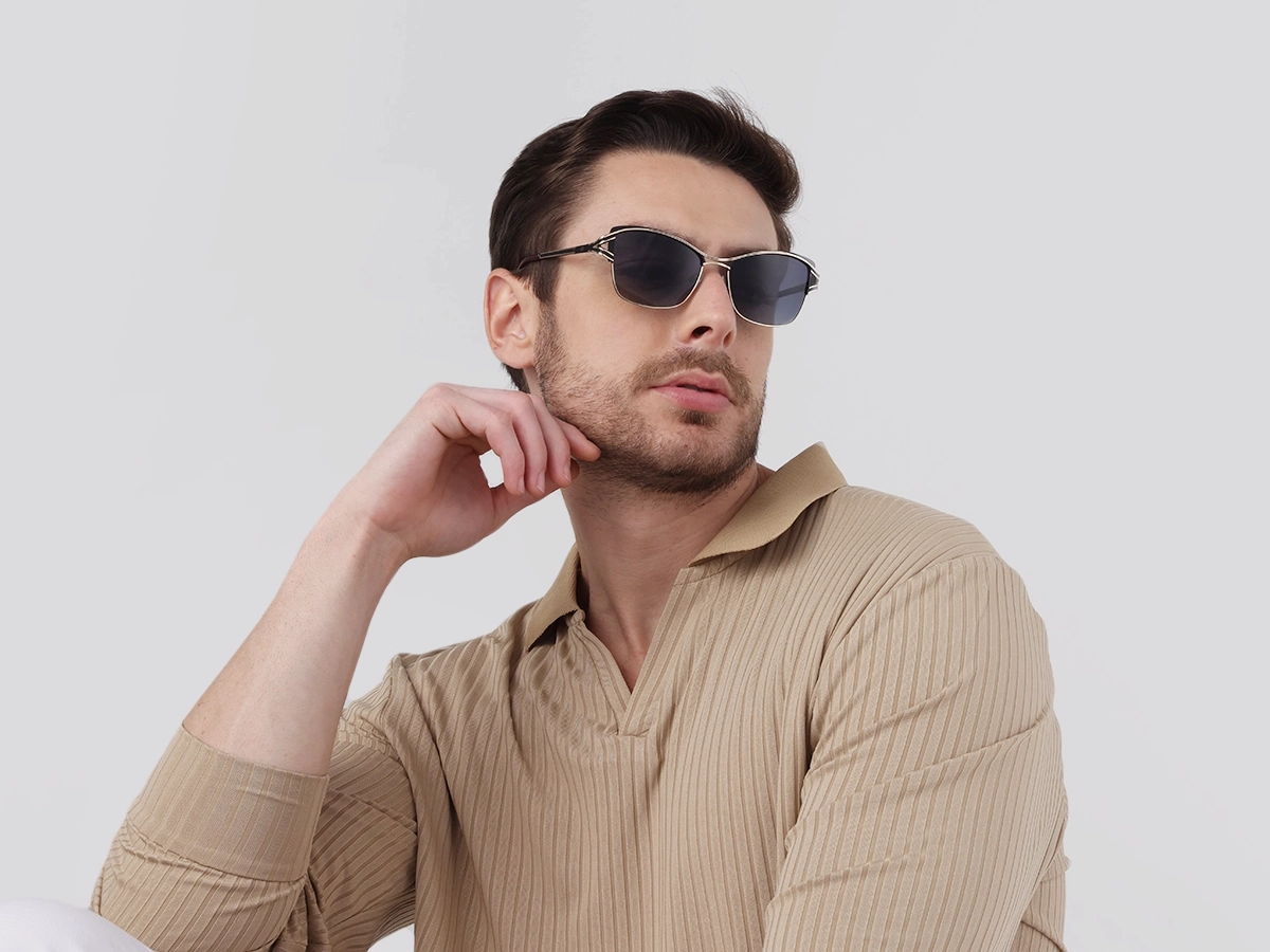 Champagne Gold & Black Butterfly Sunglasses-1