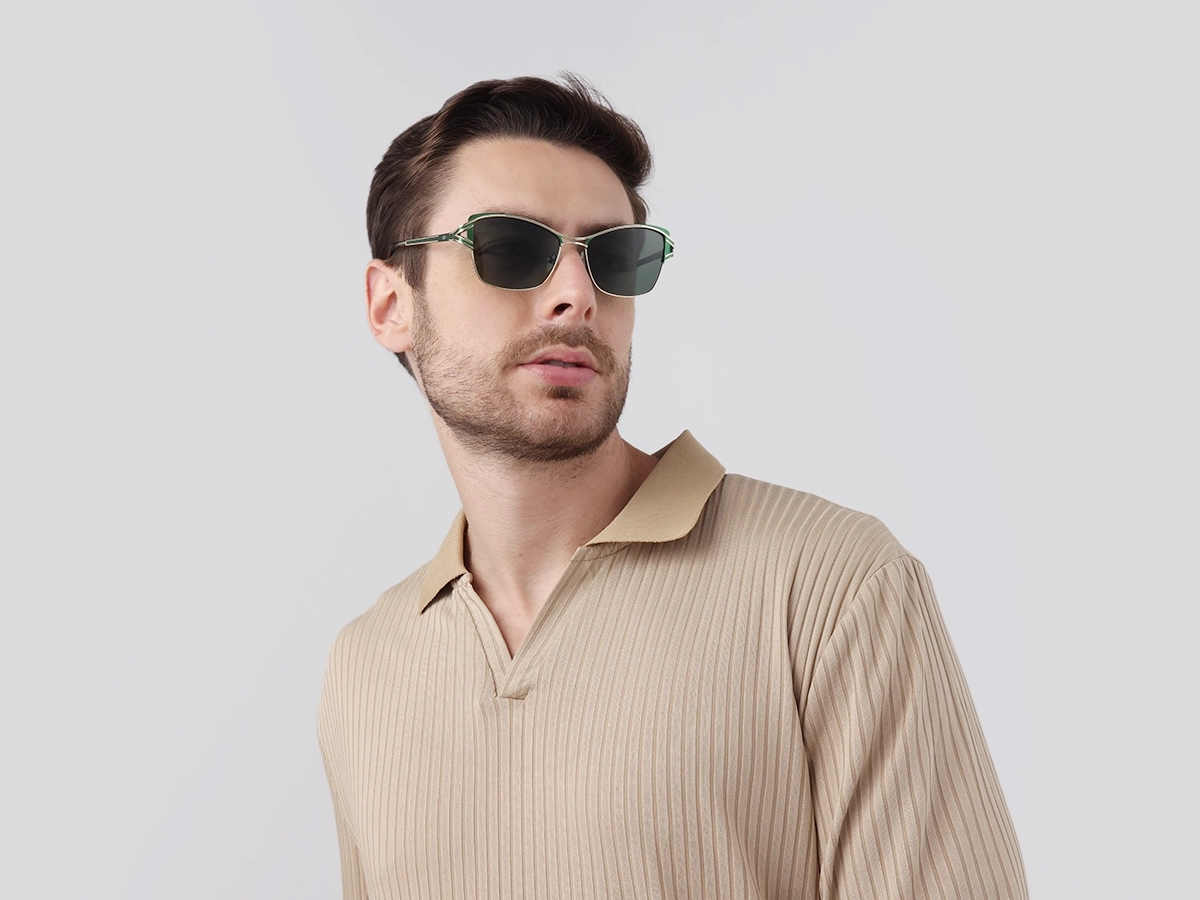 Green & Gold Butterfly Sunglasses | Specscart-1