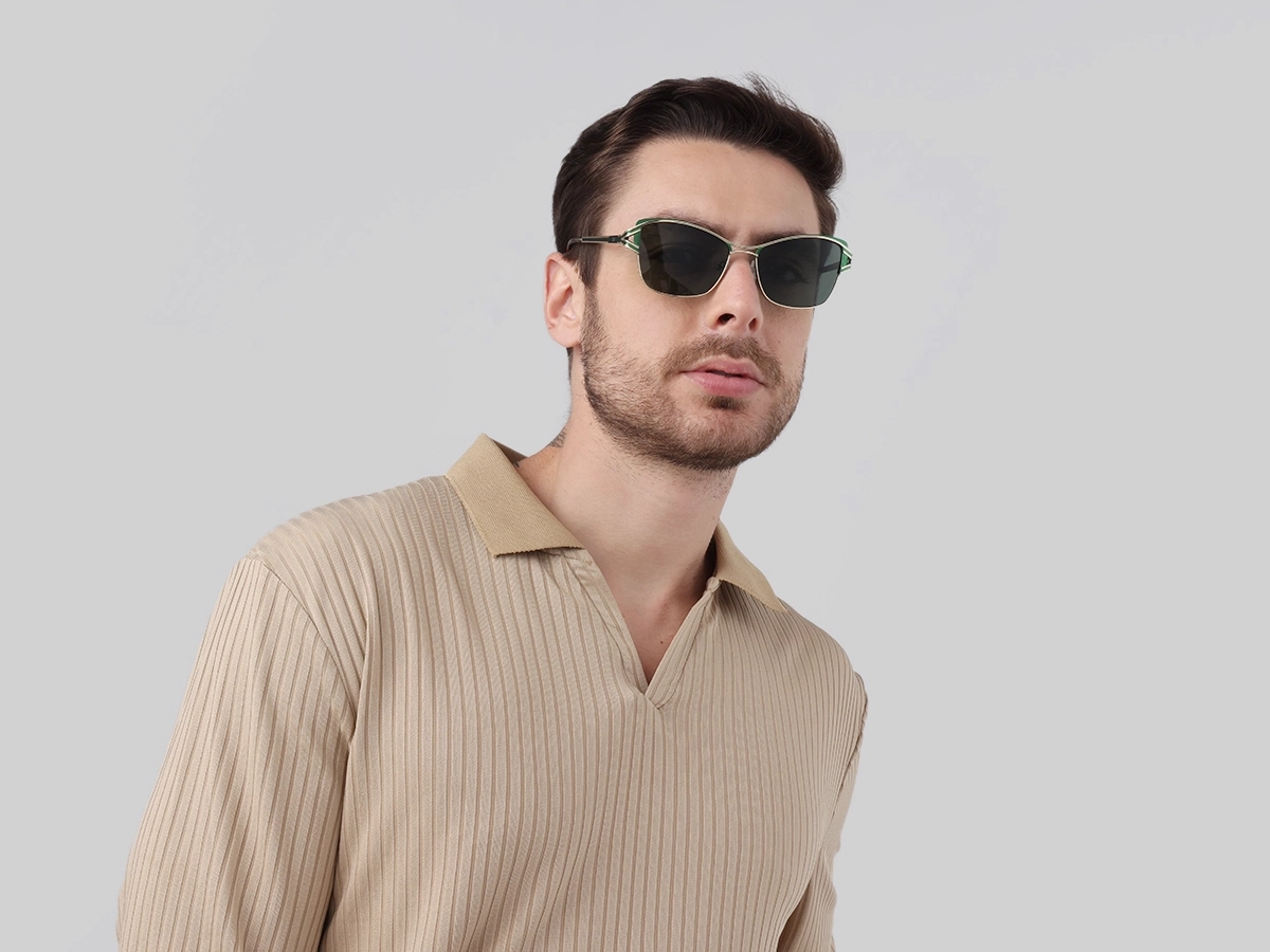 Green & Gold Butterfly Sunglasses | Specscart-1