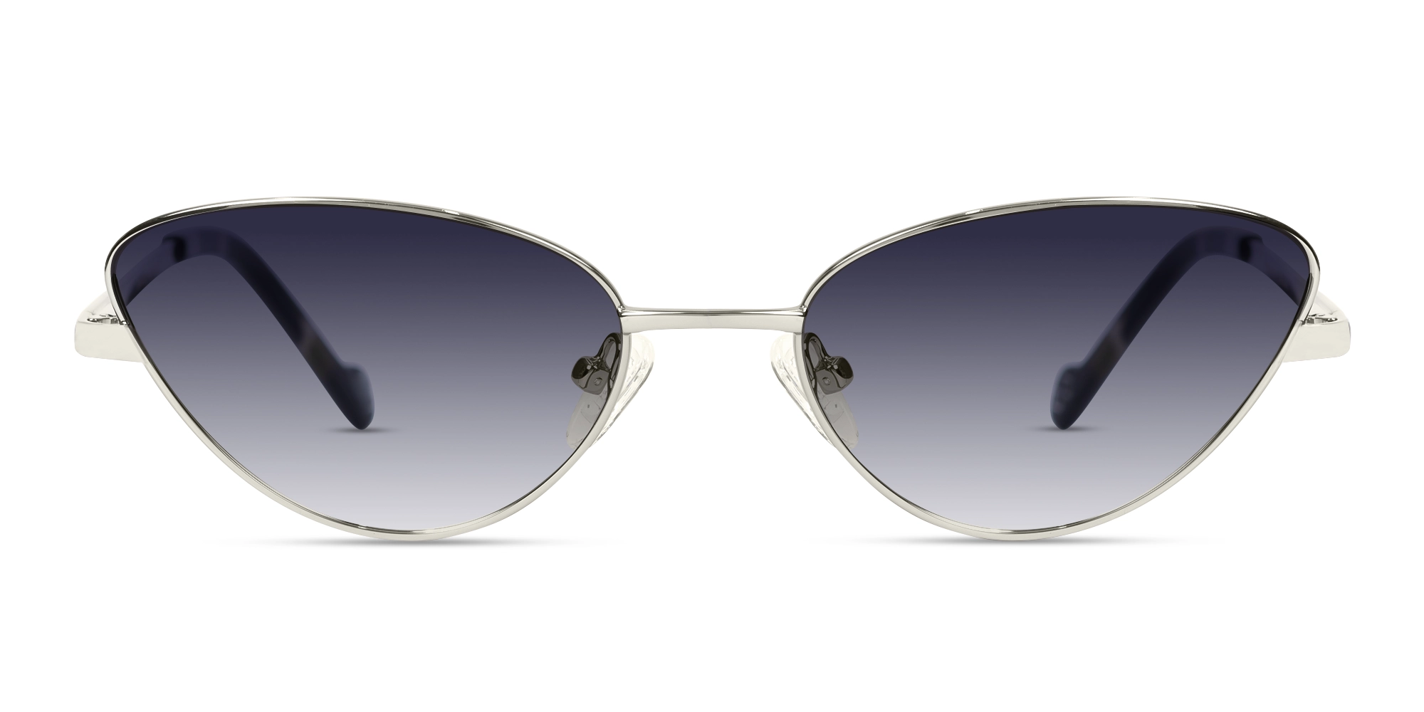 Silver Metal Full-Rim Cat-Eye Sunglasses 1