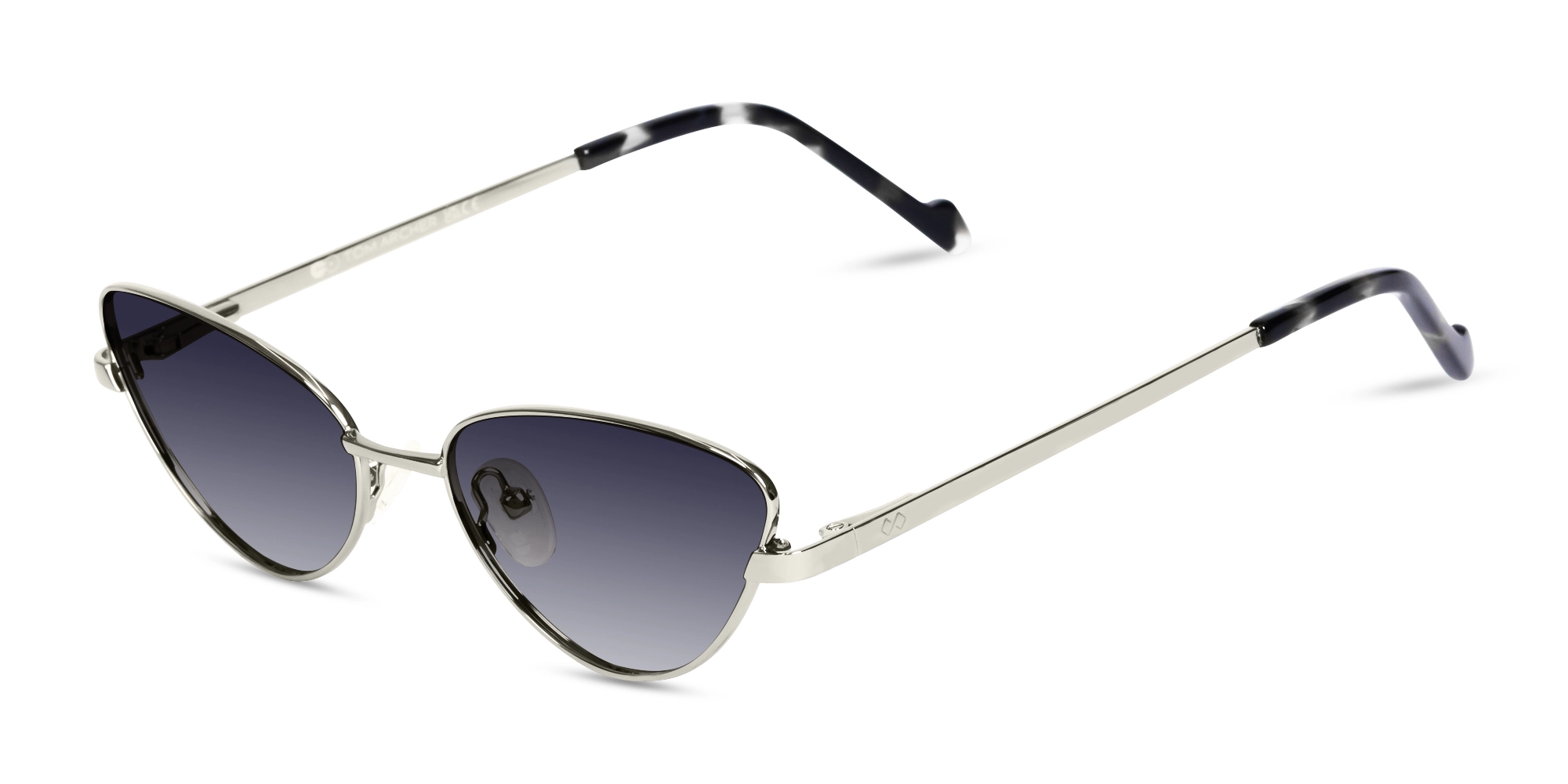 Silver Metal Full-Rim Cat-Eye Sunglasses 1
