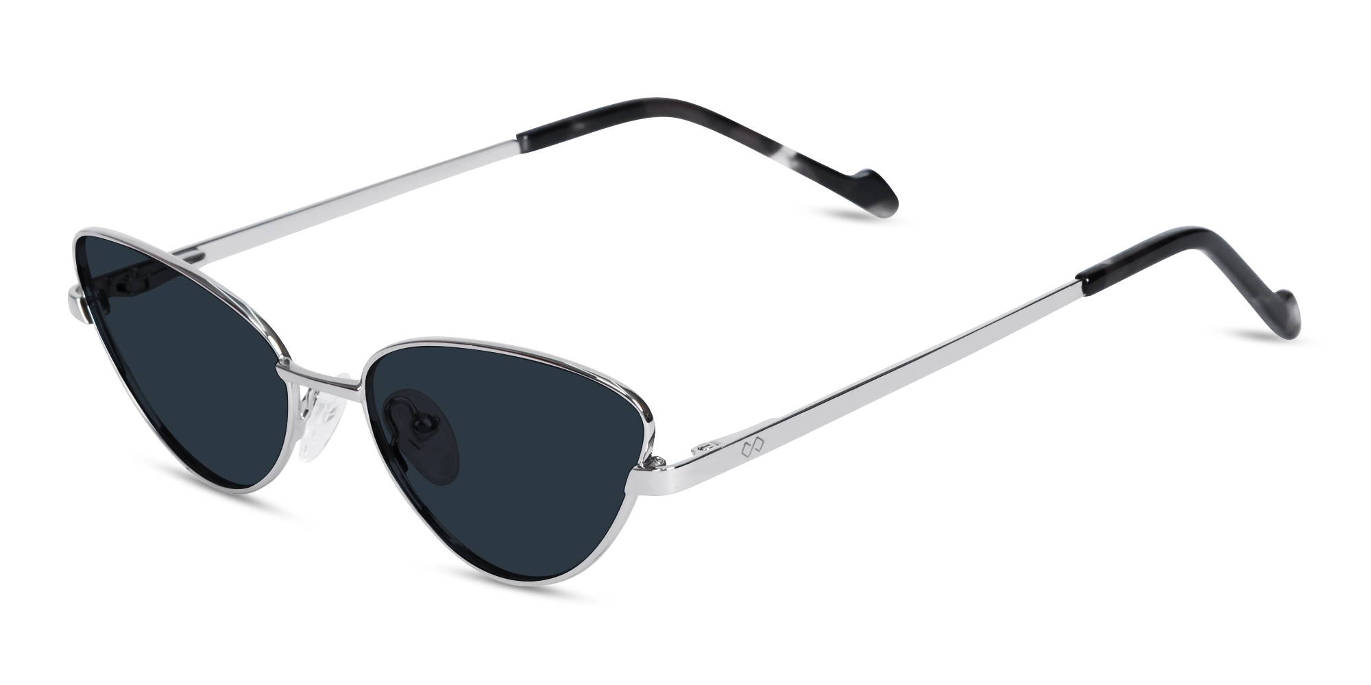 Silver and Black Marble Cat-Eye Sunglasses 1