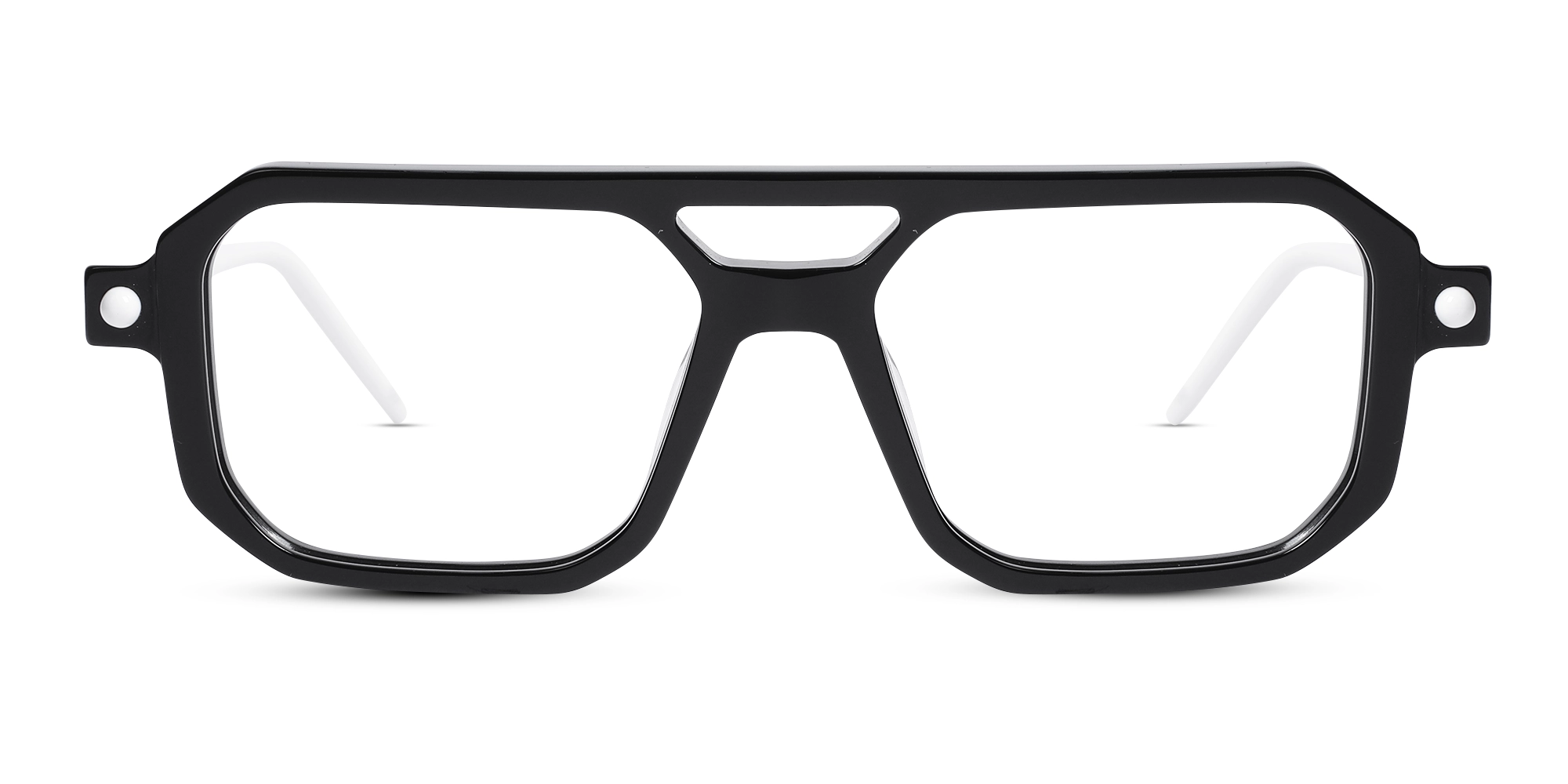 Black Double Bridge Glasses 1
