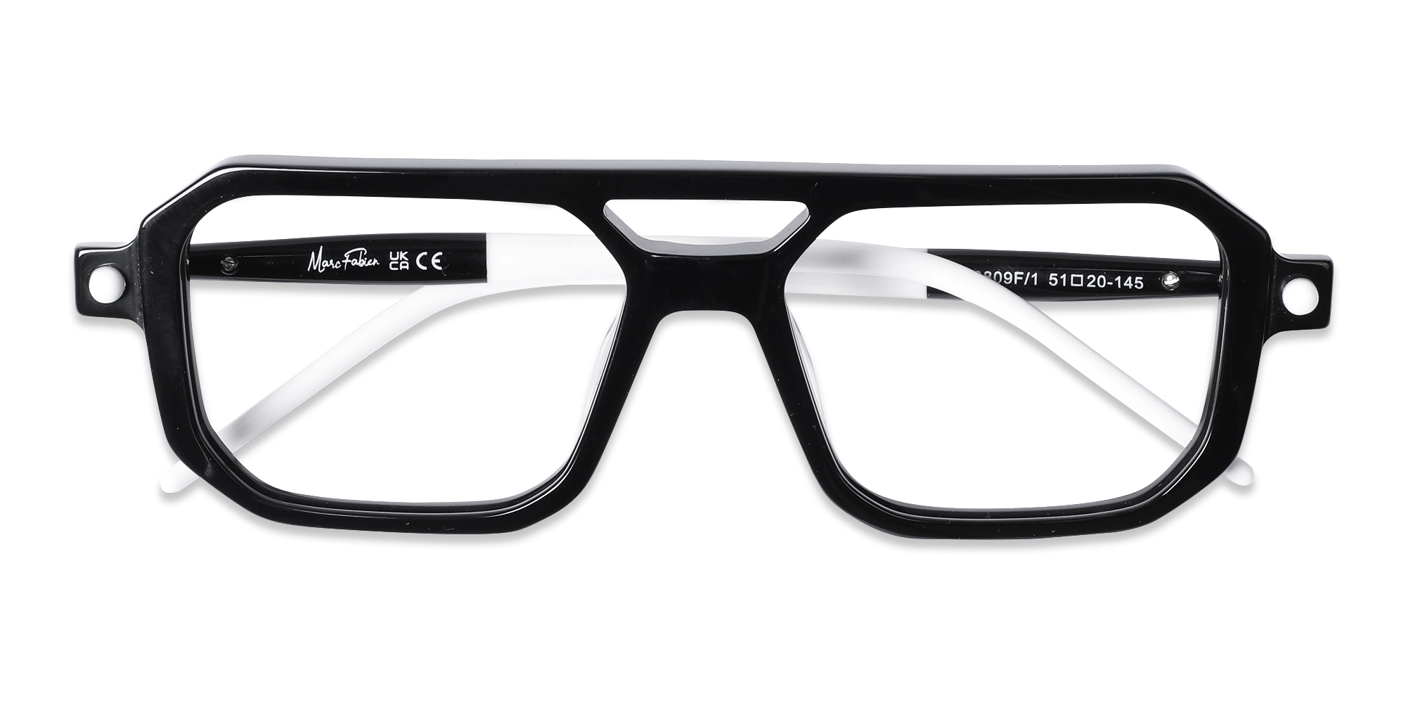 Black Double Bridge Glasses 1
