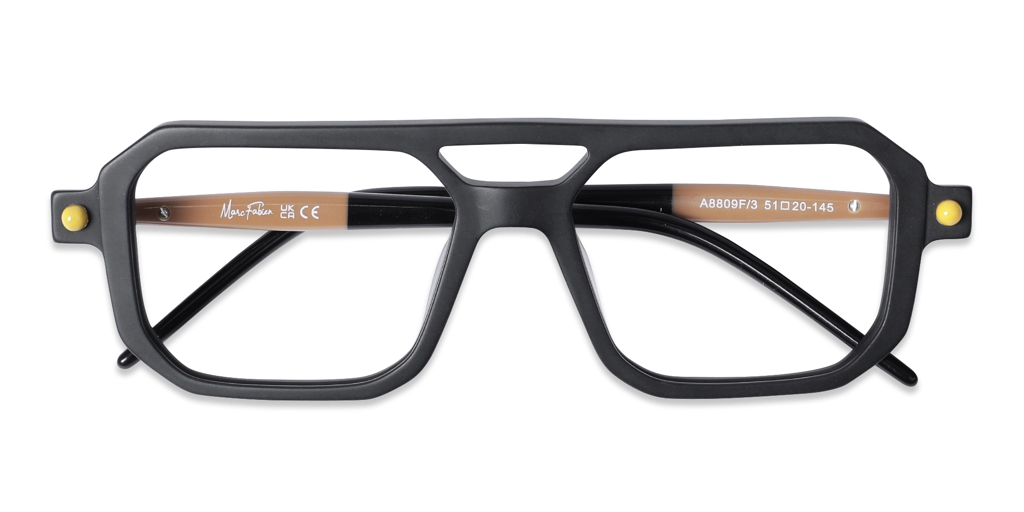Matte Black Double Bridge Glasses 1