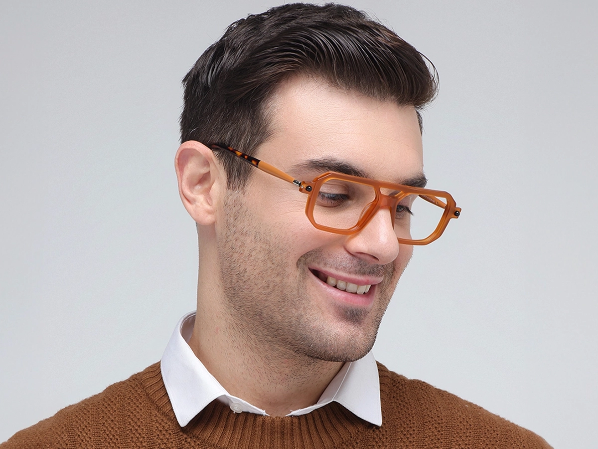 Orange Rectangle Glasses 1